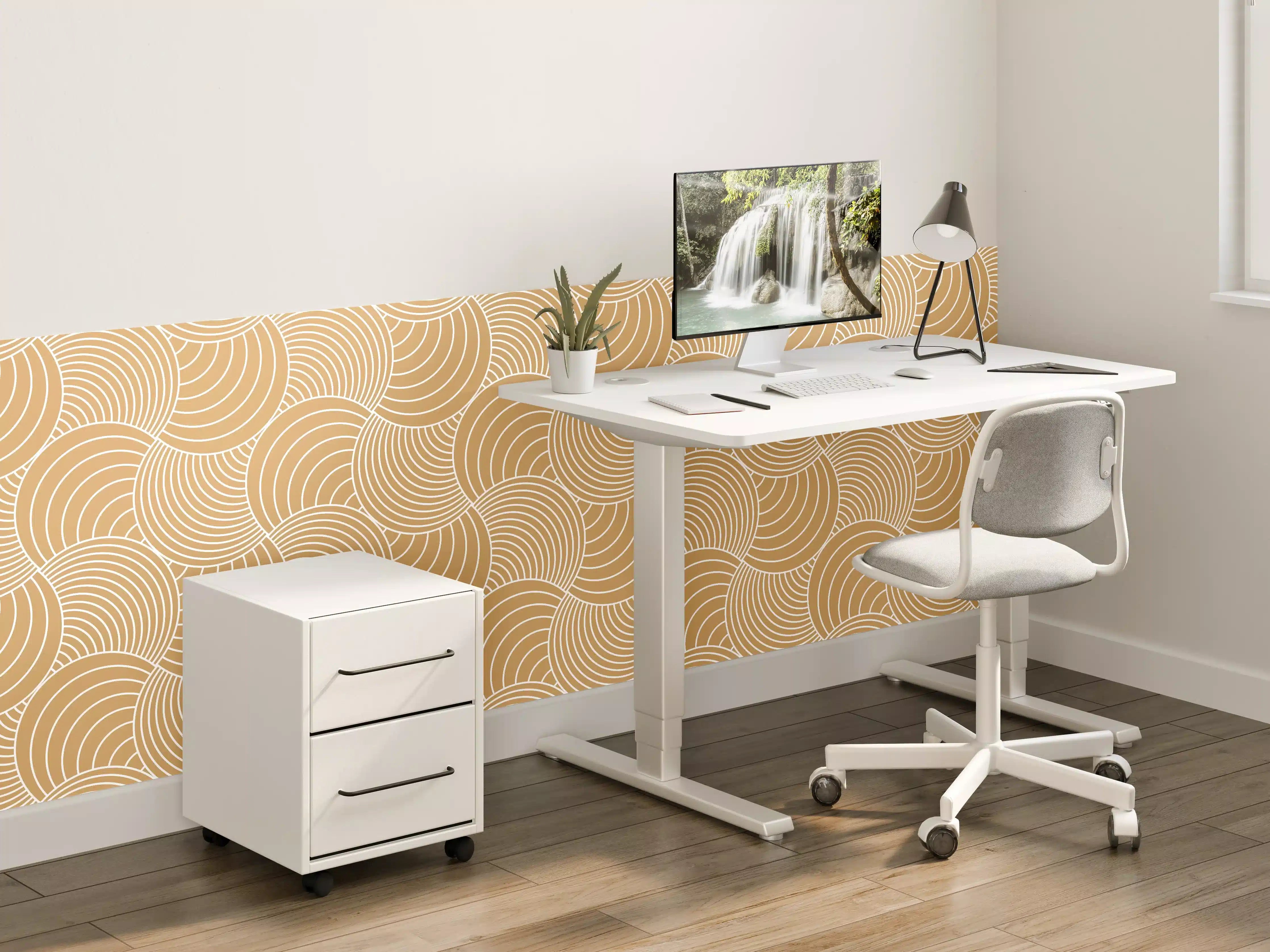 Kinderzimmer Wandgestaltung - Weiße Musterwand mit sanften Linien