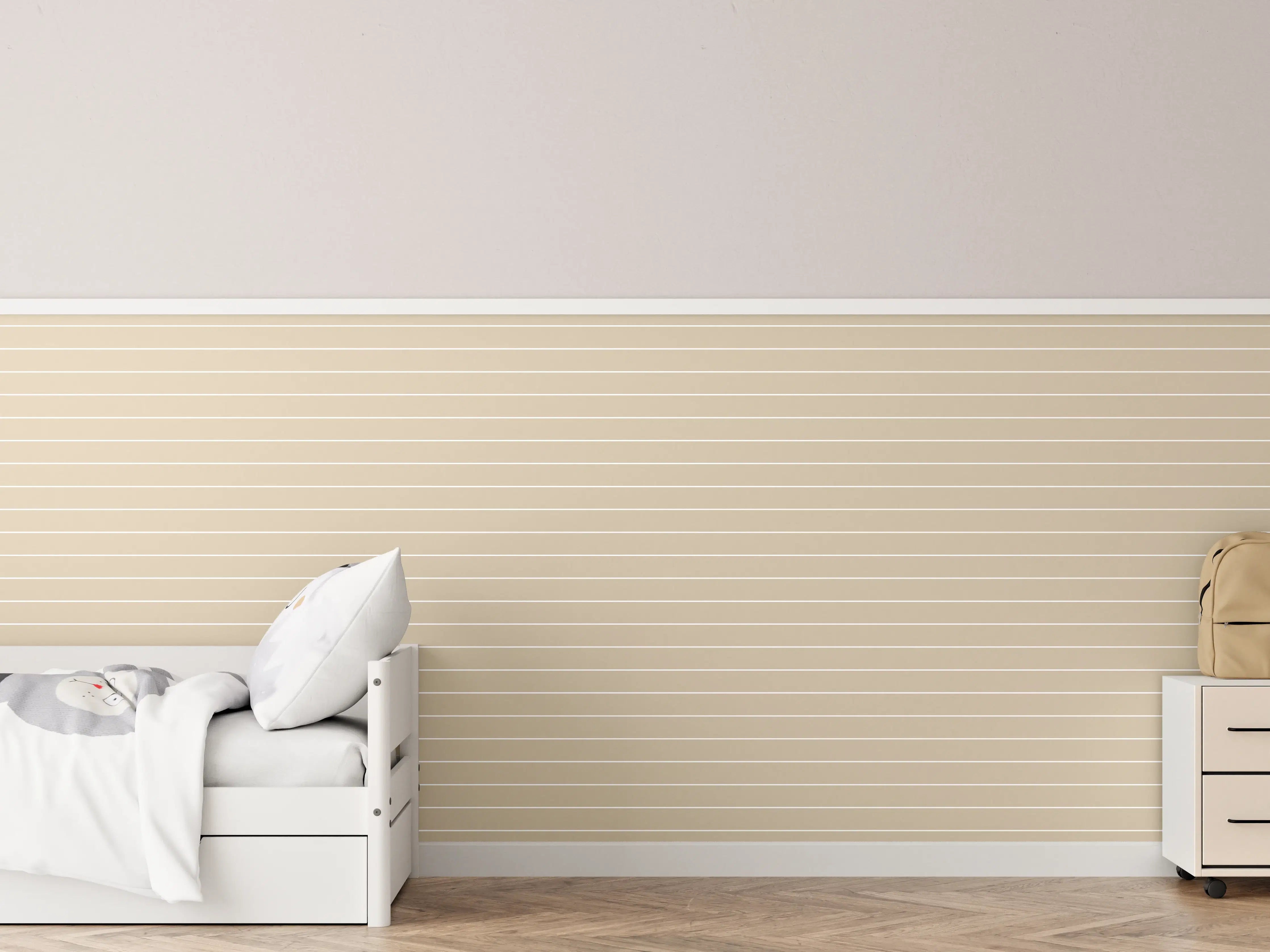 Kinderzimmer Wandgestaltung - Weiße Streifen-Muster für eleganten Look