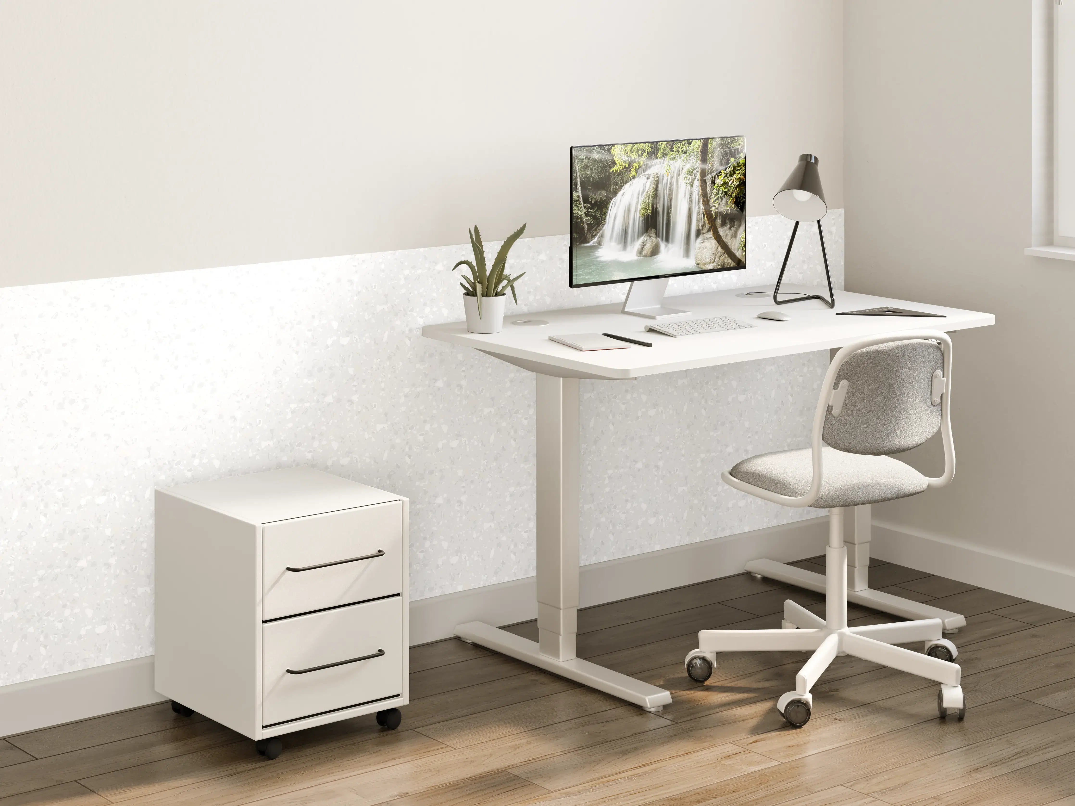 Kinderzimmer Wandgestaltung - Weiße Strukturen mit Grautönen