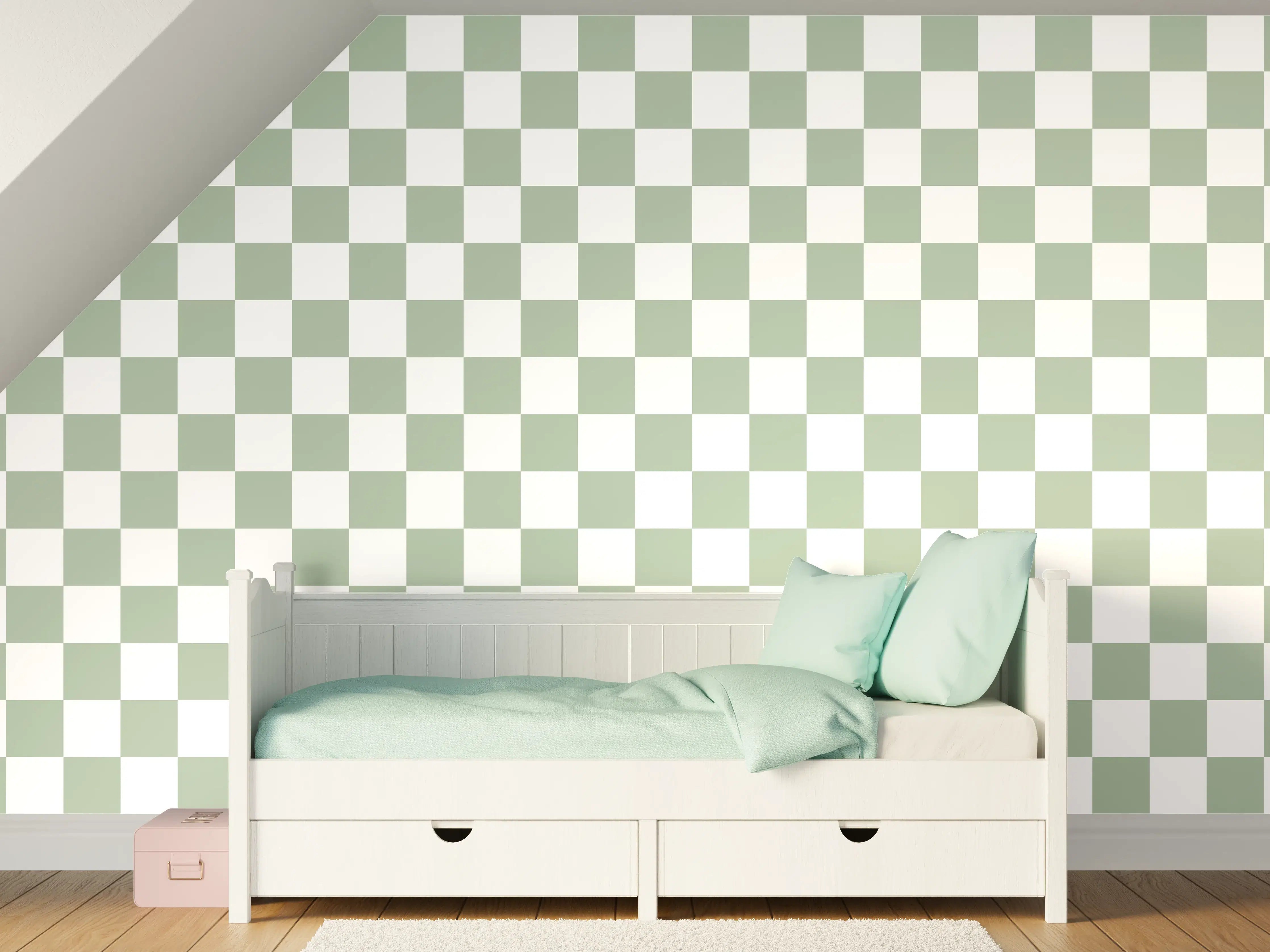 Kinderzimmer Wandgestaltung - Weiße Wand mit zartem Grauen und strukturierter Oberfläche