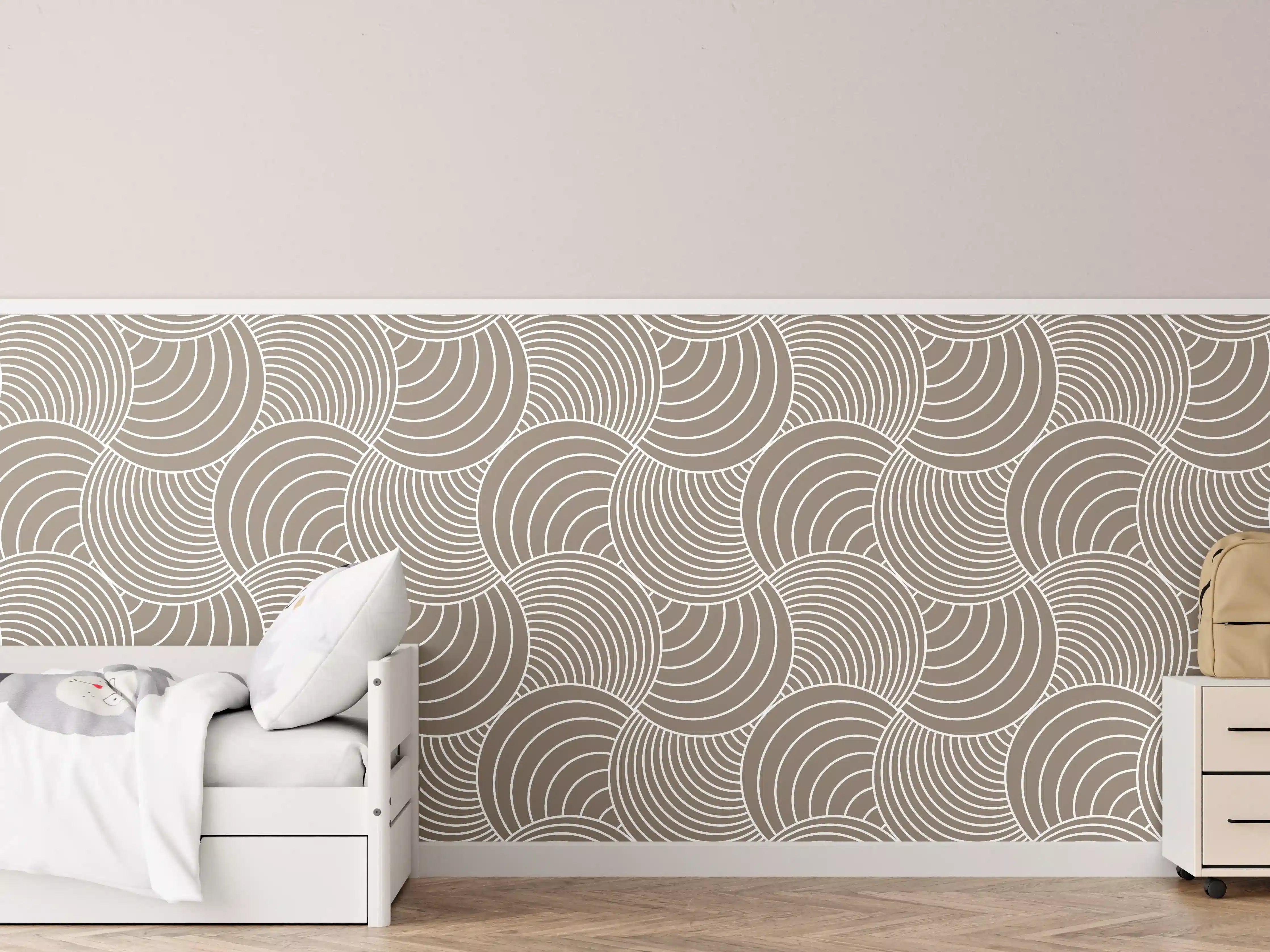 Kinderzimmer Wandgestaltung - Weiße Wellenmuster Wandgestaltung