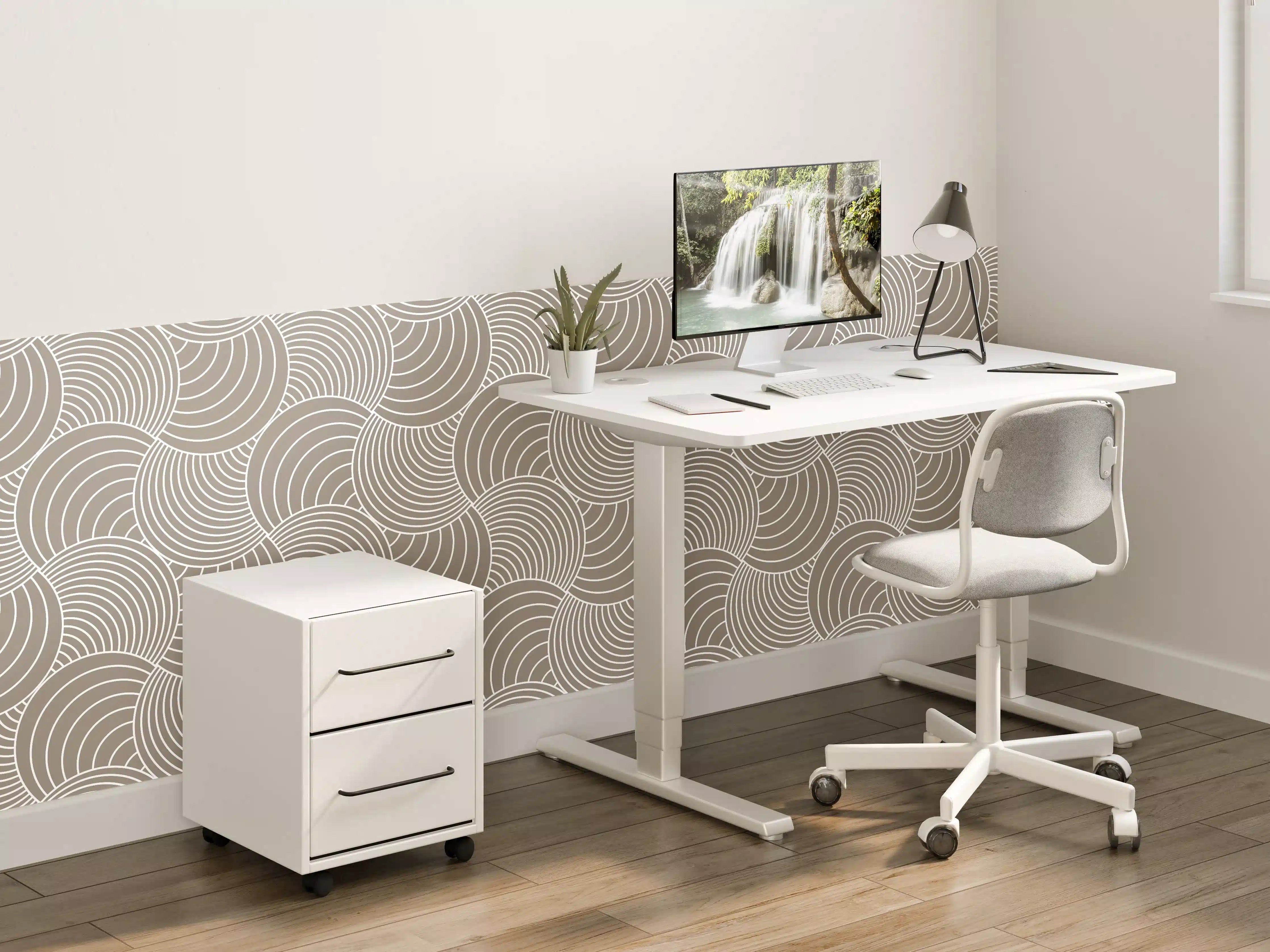 Kinderzimmer Wandgestaltung - Weiße Wellenmuster Wandgestaltung