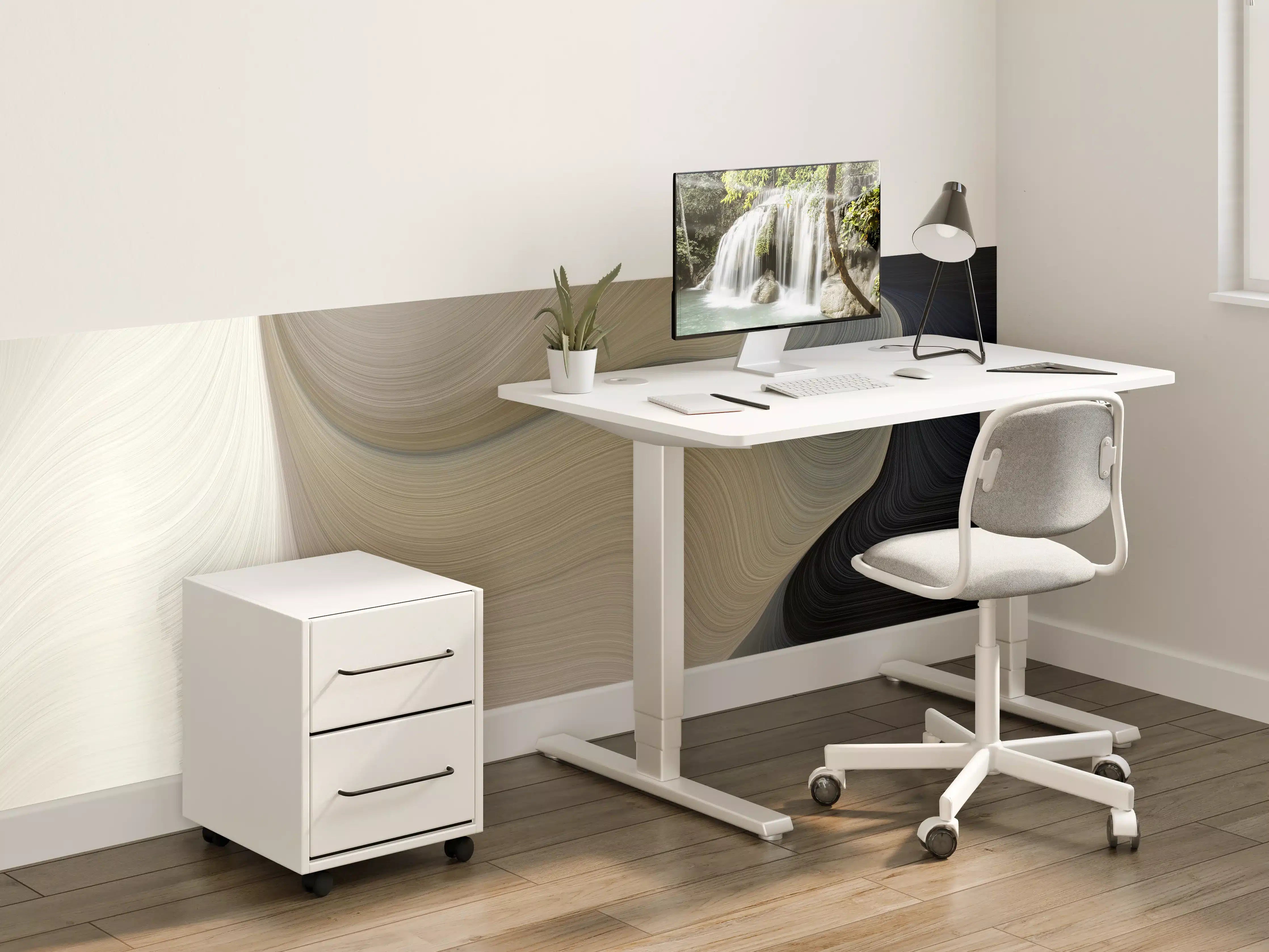 Kinderzimmer Wandgestaltung - Weiße und beige Farbverlauf mit dunklen Akzenten