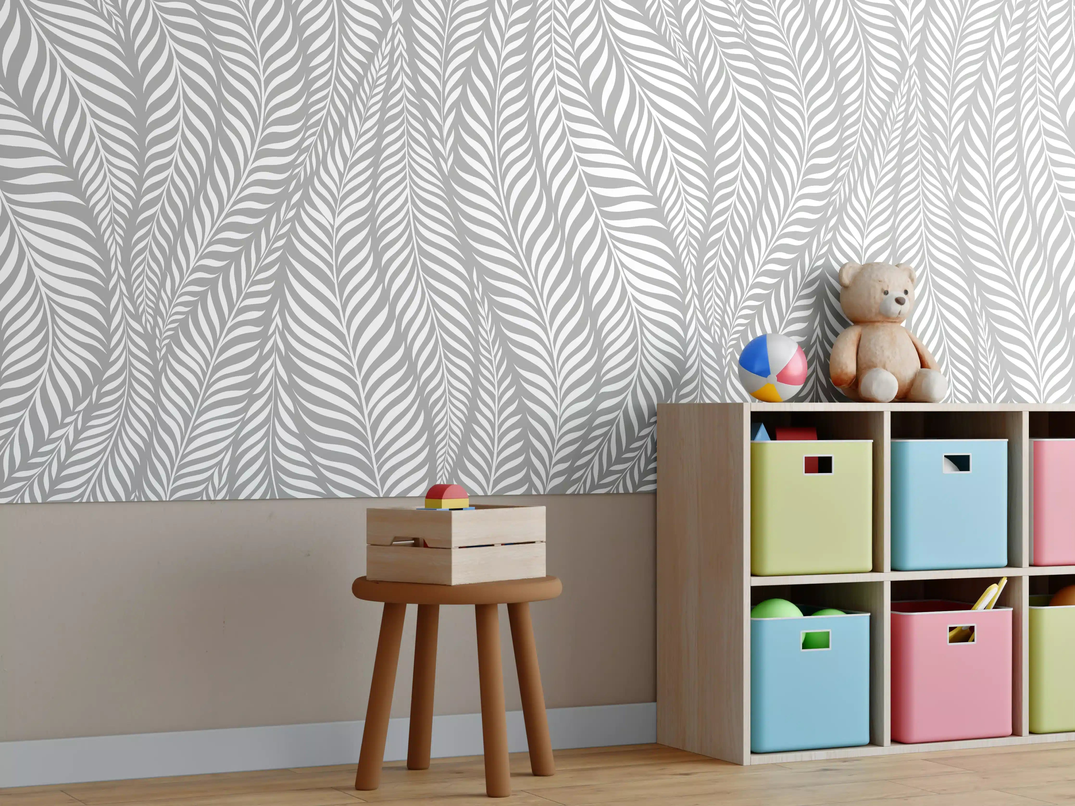 Kinderzimmer Wandgestaltung - Weiße und graue Musterentwicklung