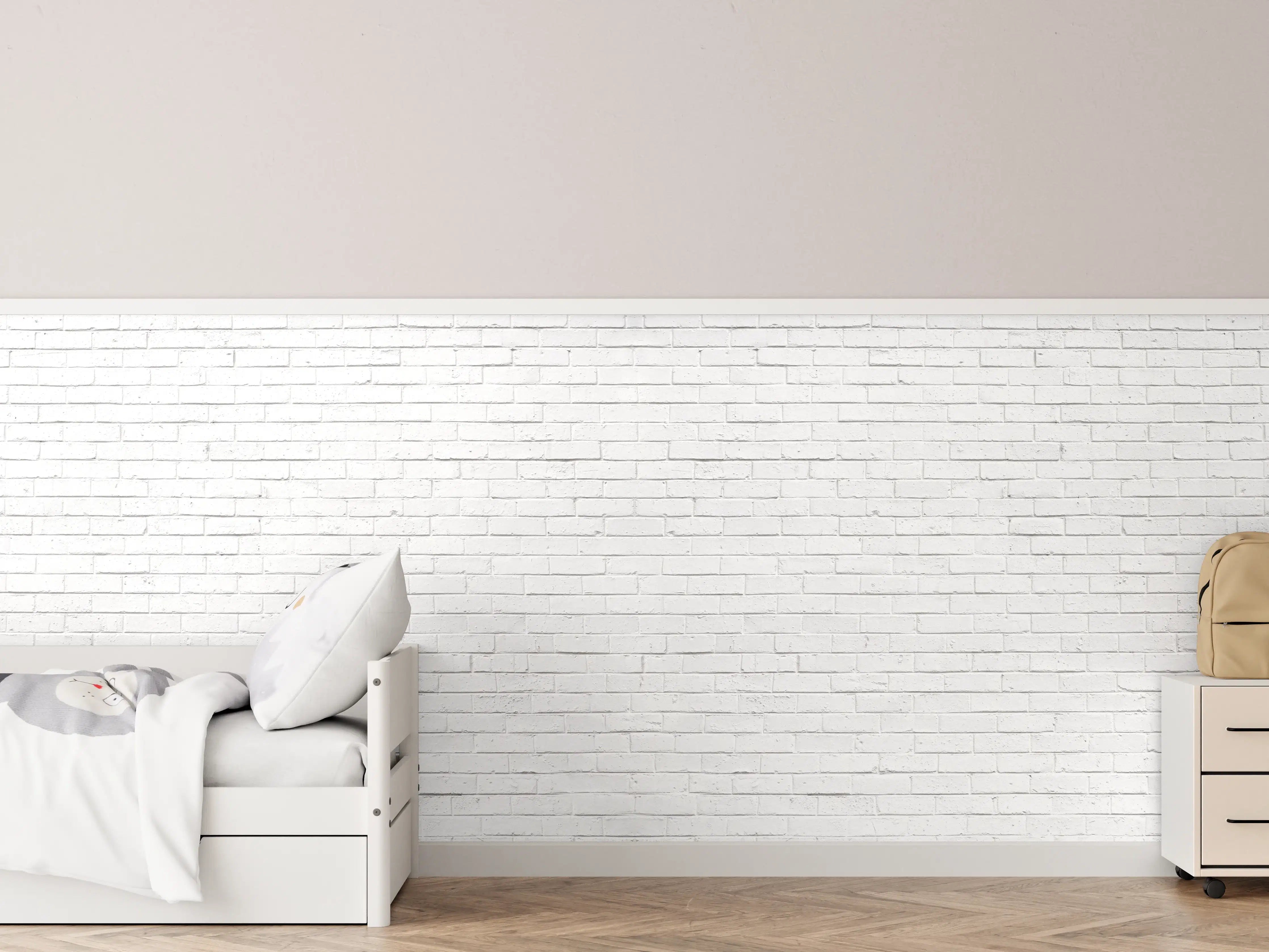 Kinderzimmer Wandgestaltung - Weiße veraltete Backsteinmauer
