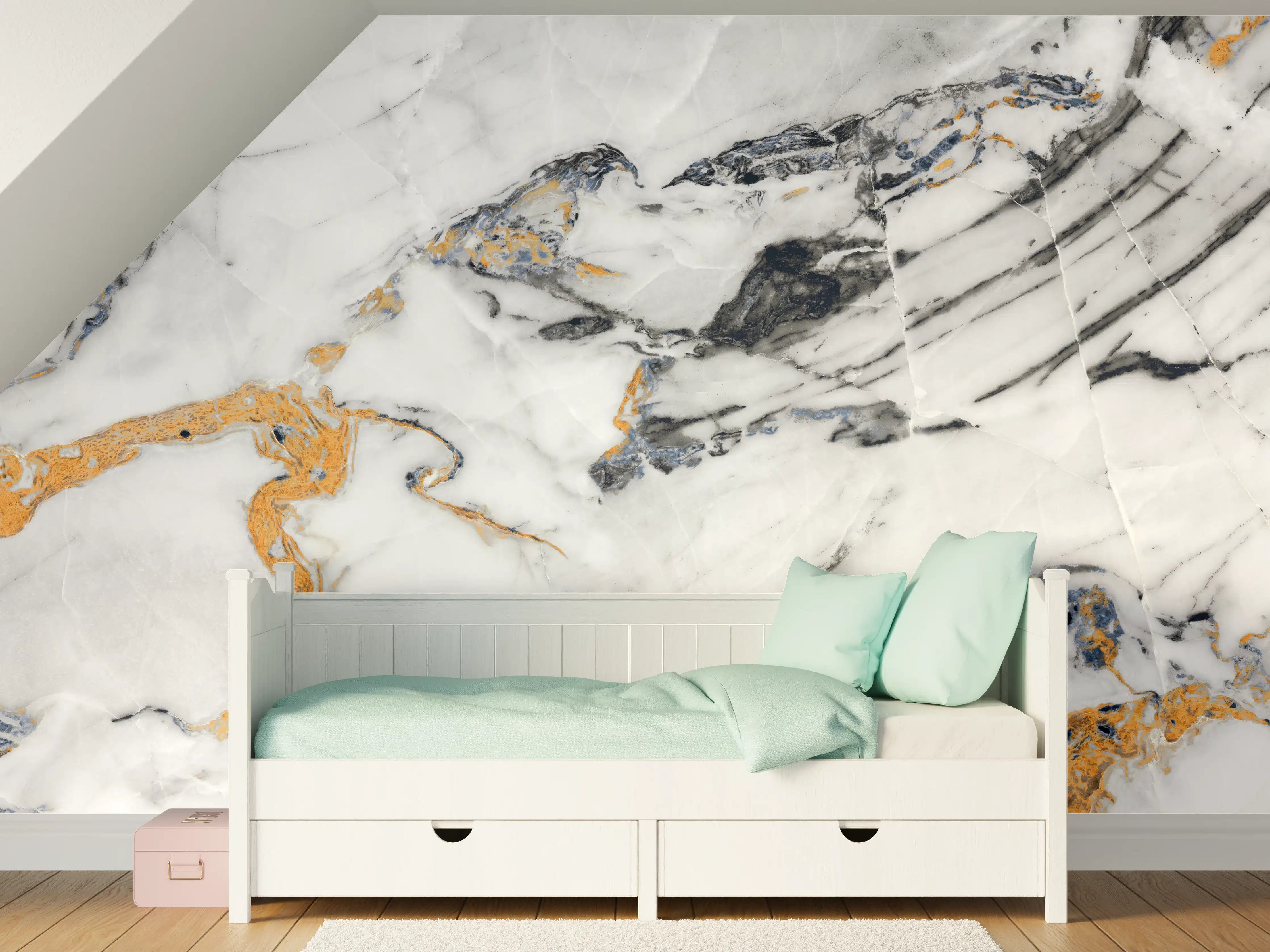 Kinderzimmer Wandgestaltung - Weißer Carrara Statuario Marmor