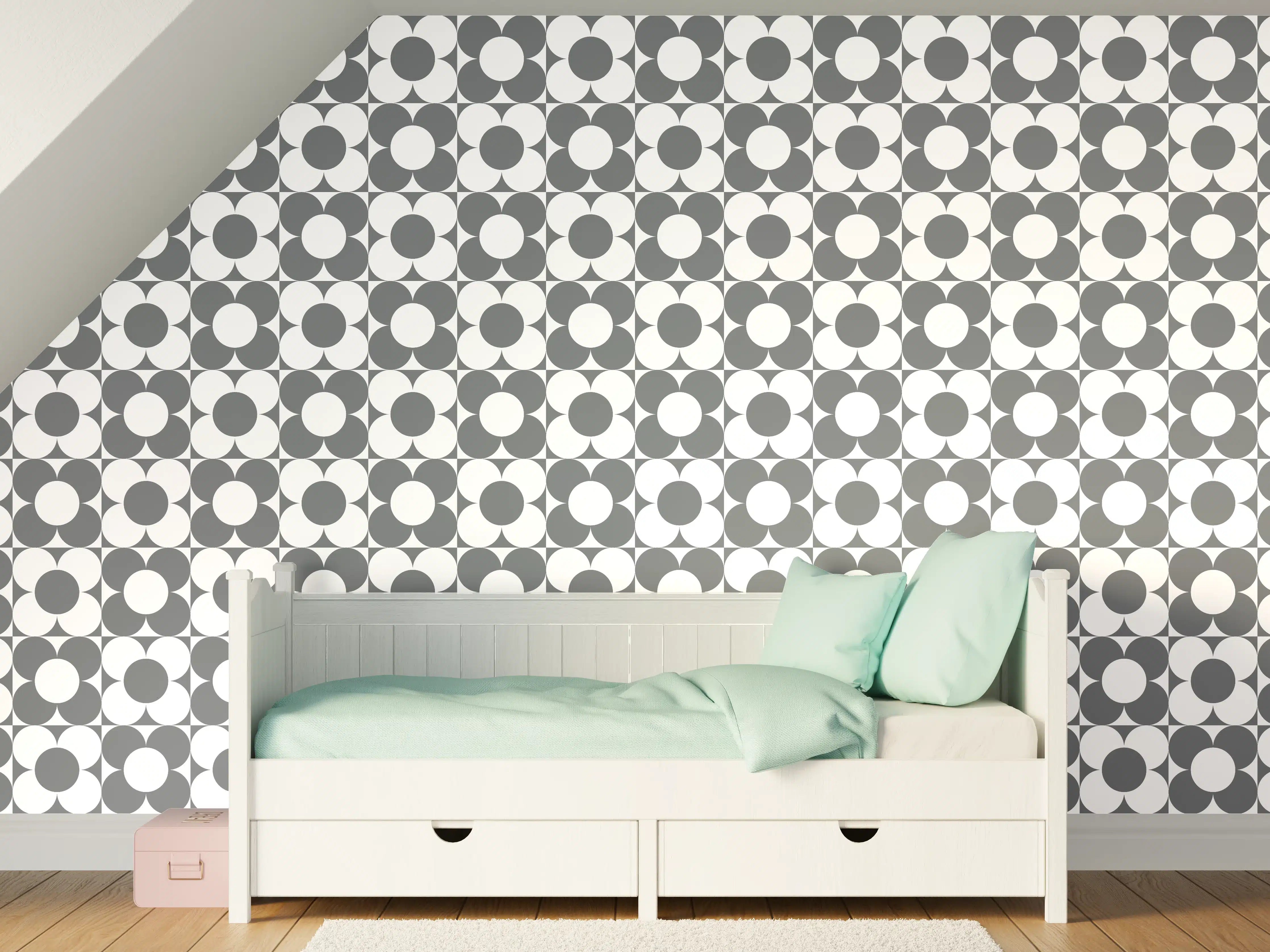 Kinderzimmer Wandgestaltung - Weißer Marmor mit dezenten Graunuancen und Textur