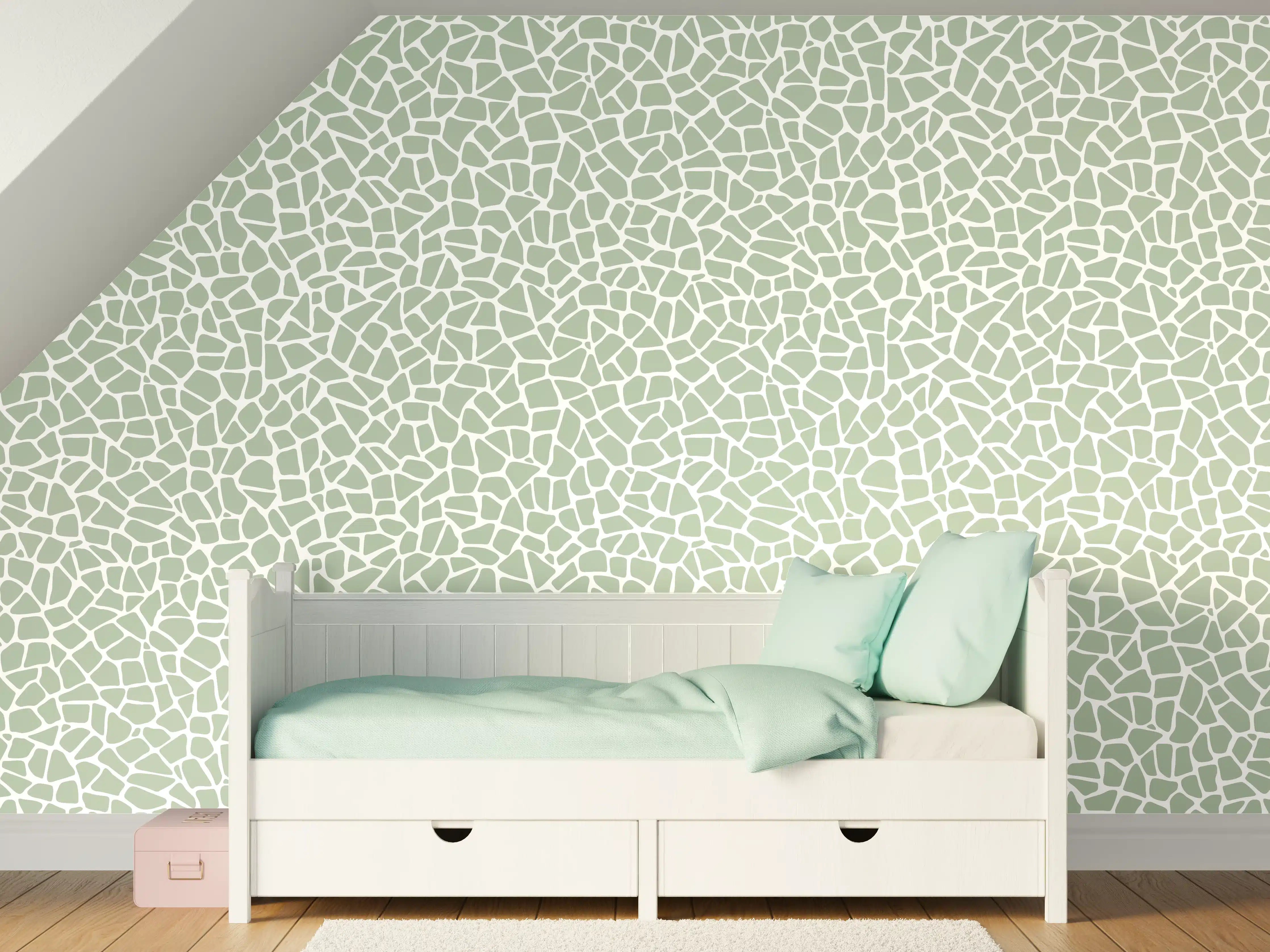 Kinderzimmer Wandgestaltung - Weißer Marmor mit sanften Graunuancen und Textur