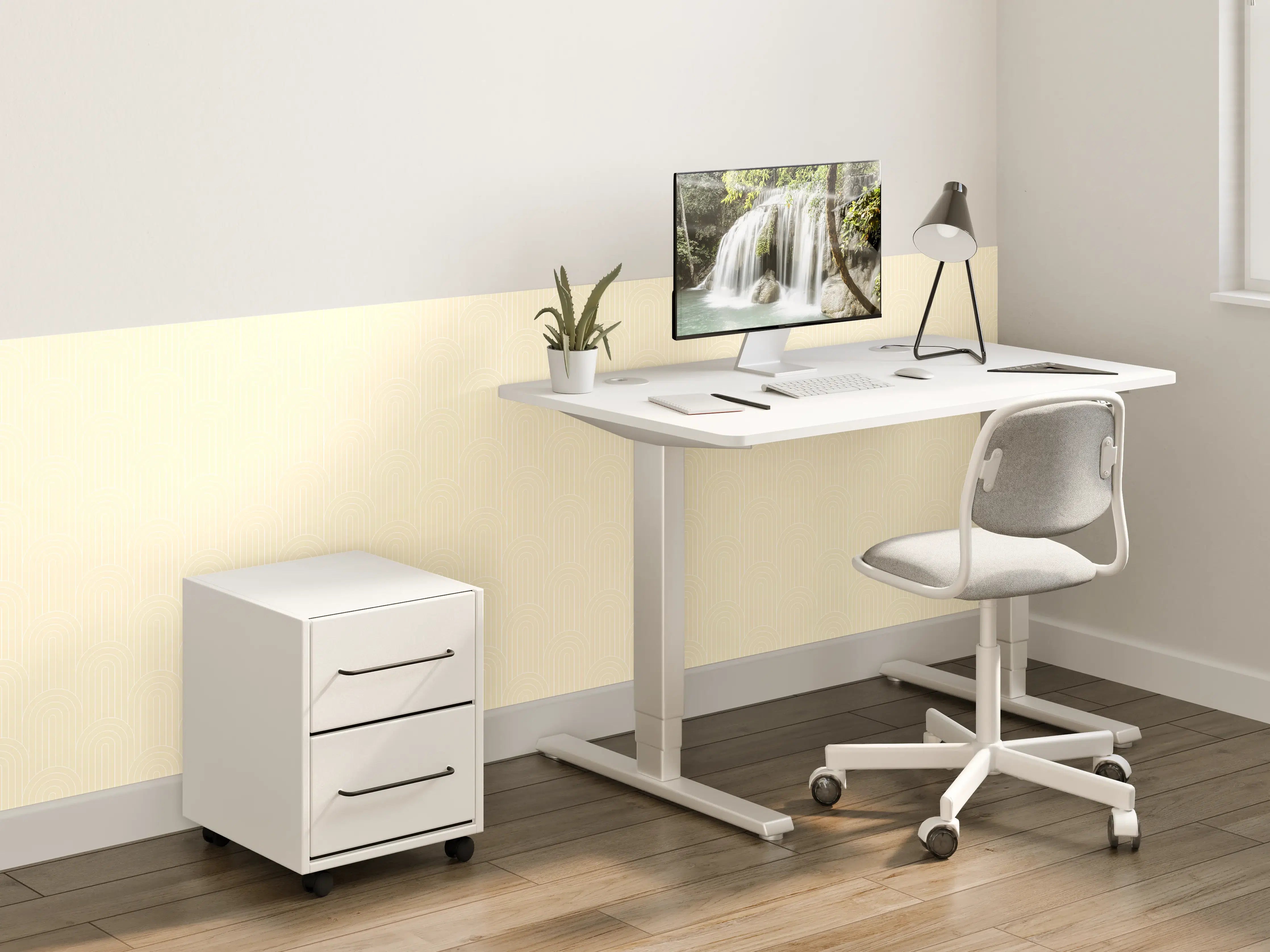 Kinderzimmer Wandgestaltung - Weißer Marmor mit zarten Grau-Nuancen und Textur