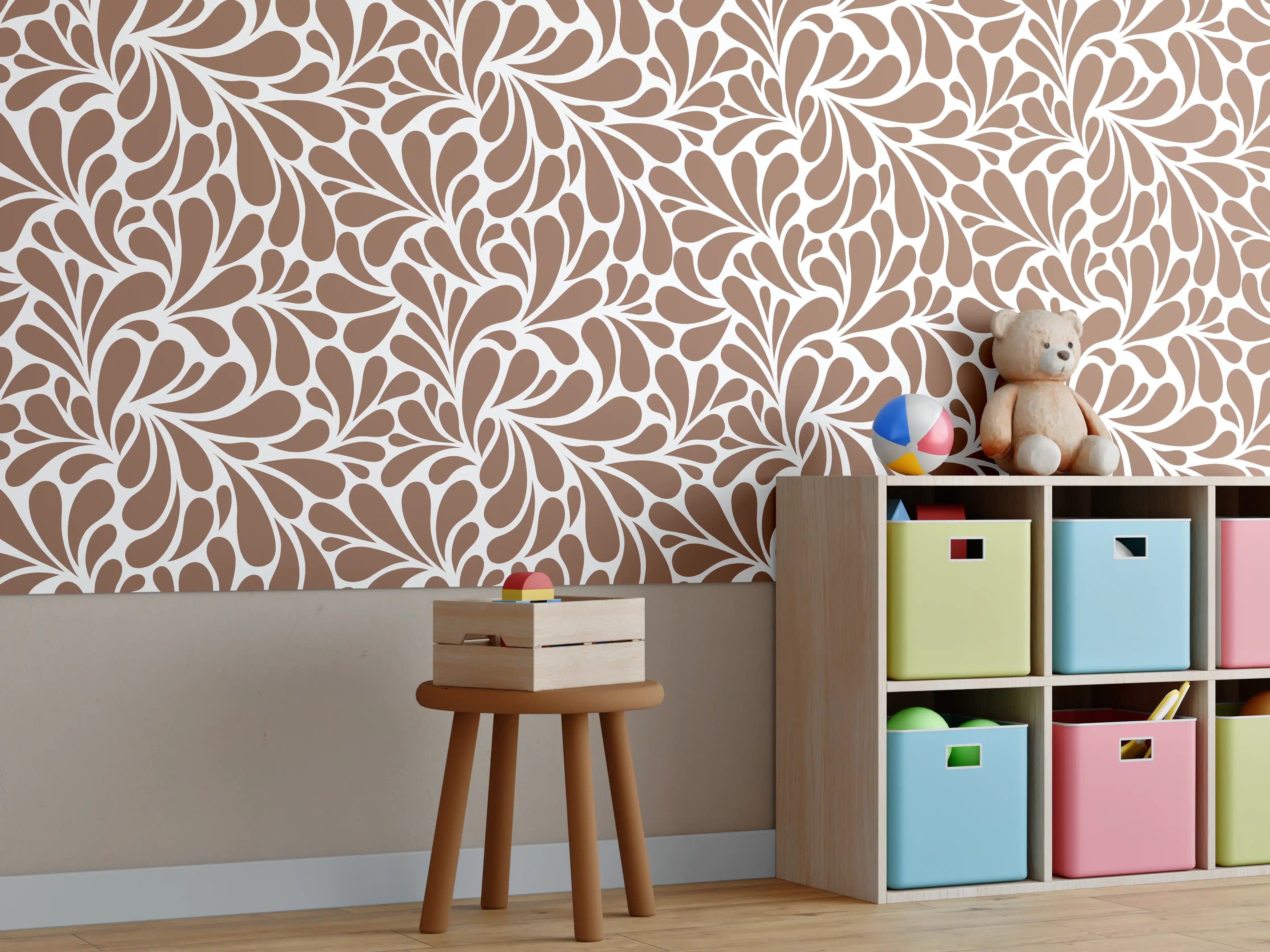 Kinderzimmer Wandgestaltung - Weißer Marmor mit zarten Graunuancen und Textur