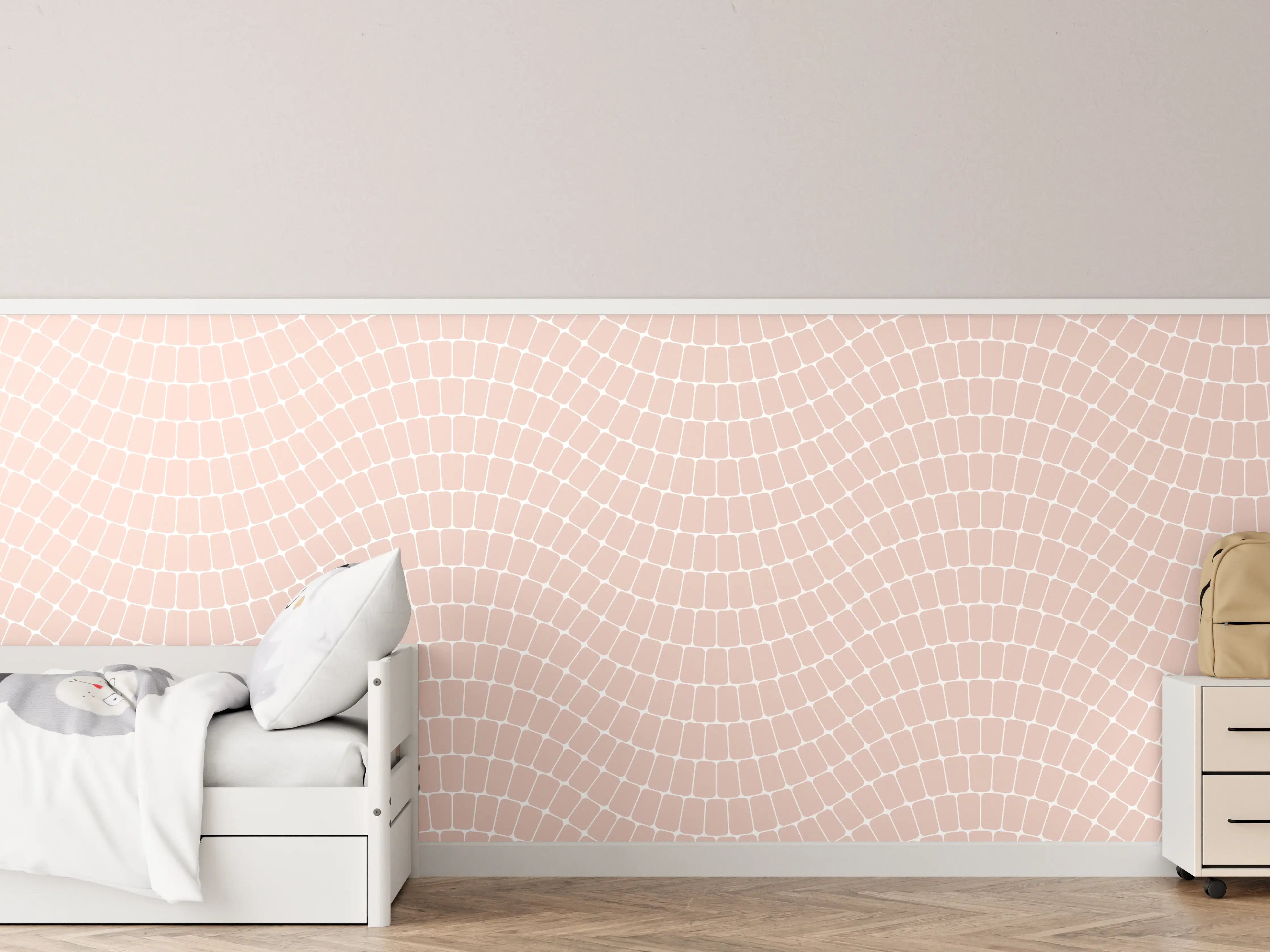 Kinderzimmer Wandgestaltung - Weißer Marmortextur mit sanften Graunuancen