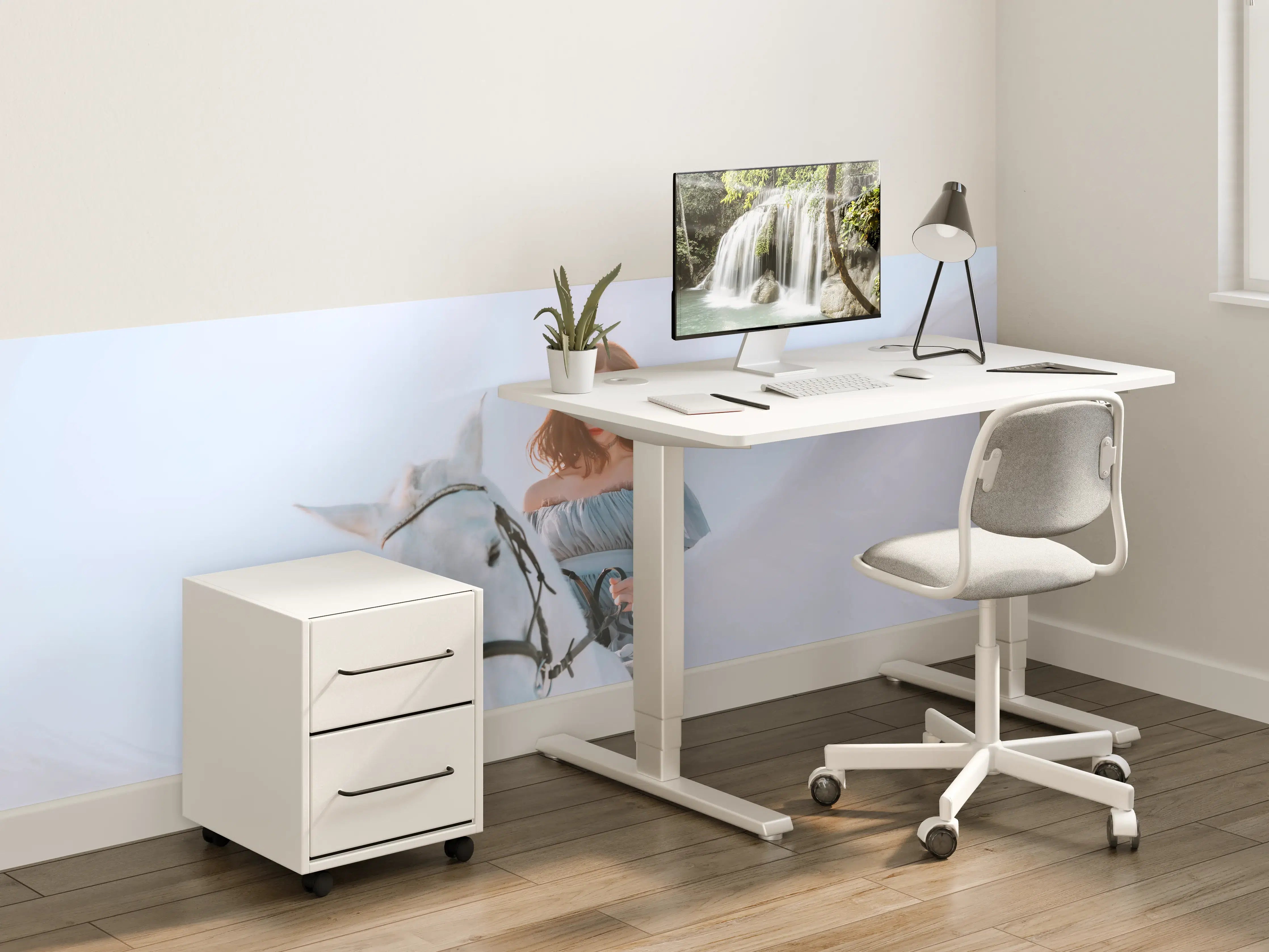 Kinderzimmer Wandgestaltung - Weißer Pegasus mit Engel