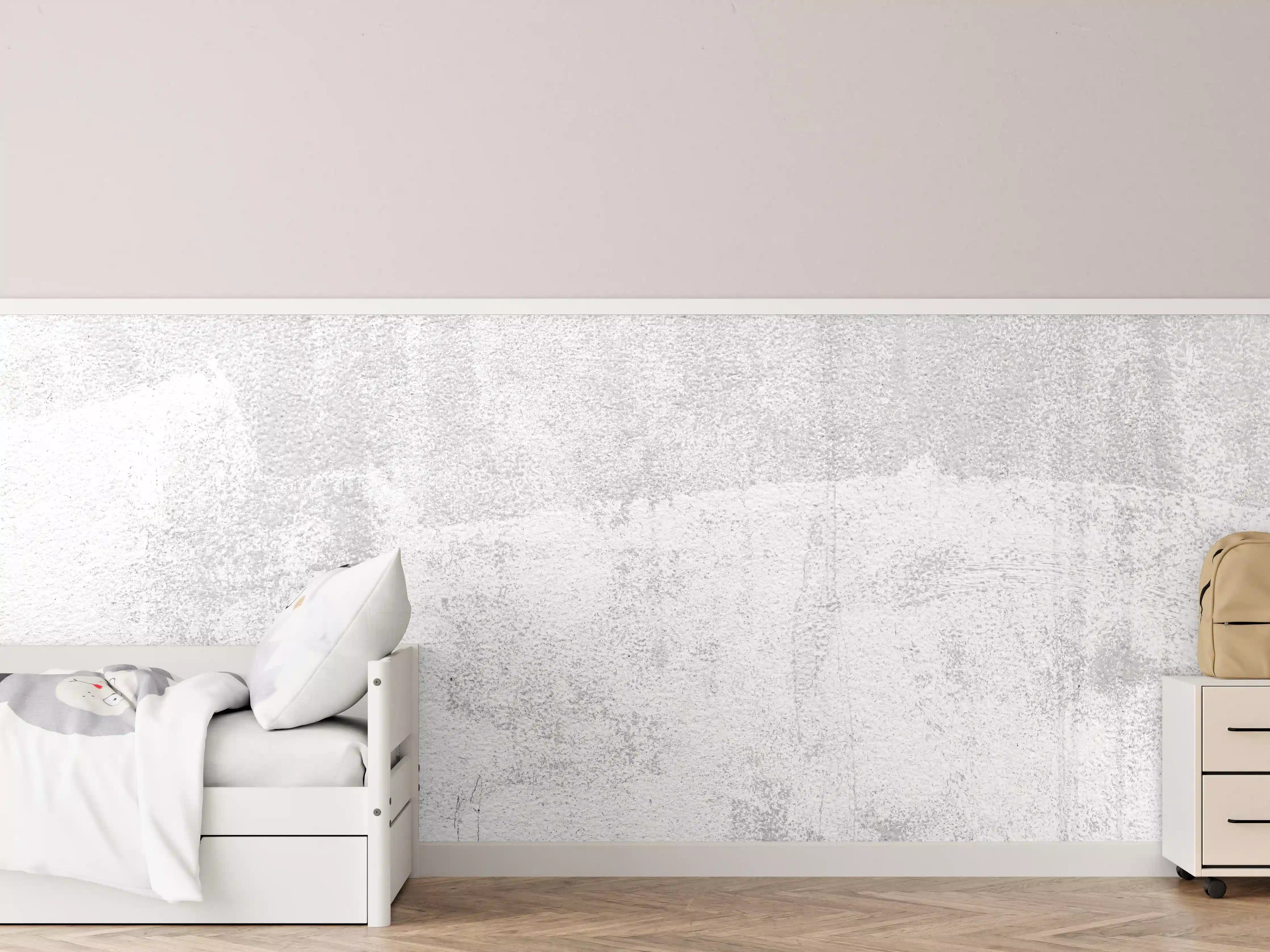 Kinderzimmer Wandgestaltung - Weißer rustikaler Zement