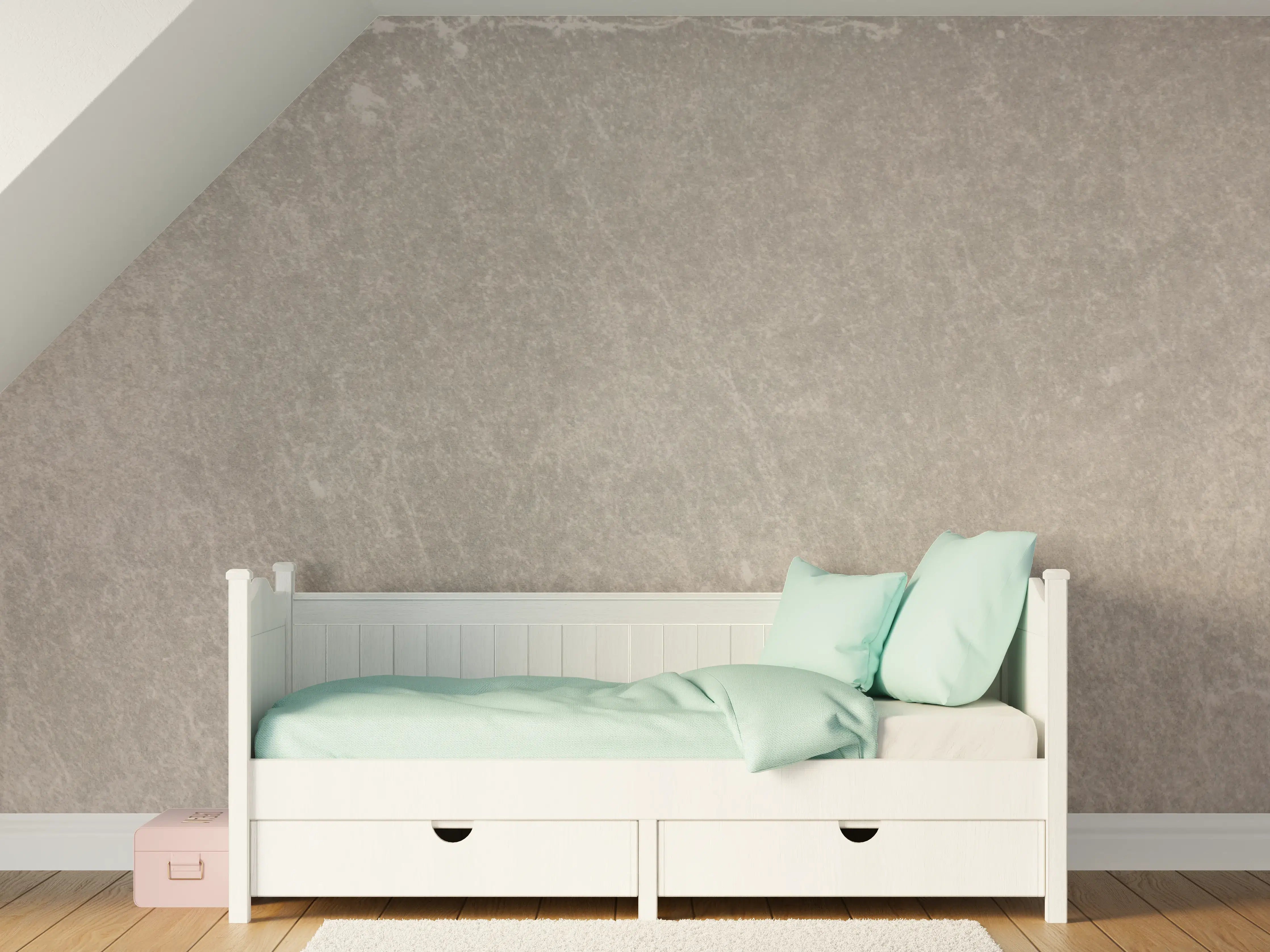 Kinderzimmer Wandgestaltung - Weißes Grau in Betonoptik
