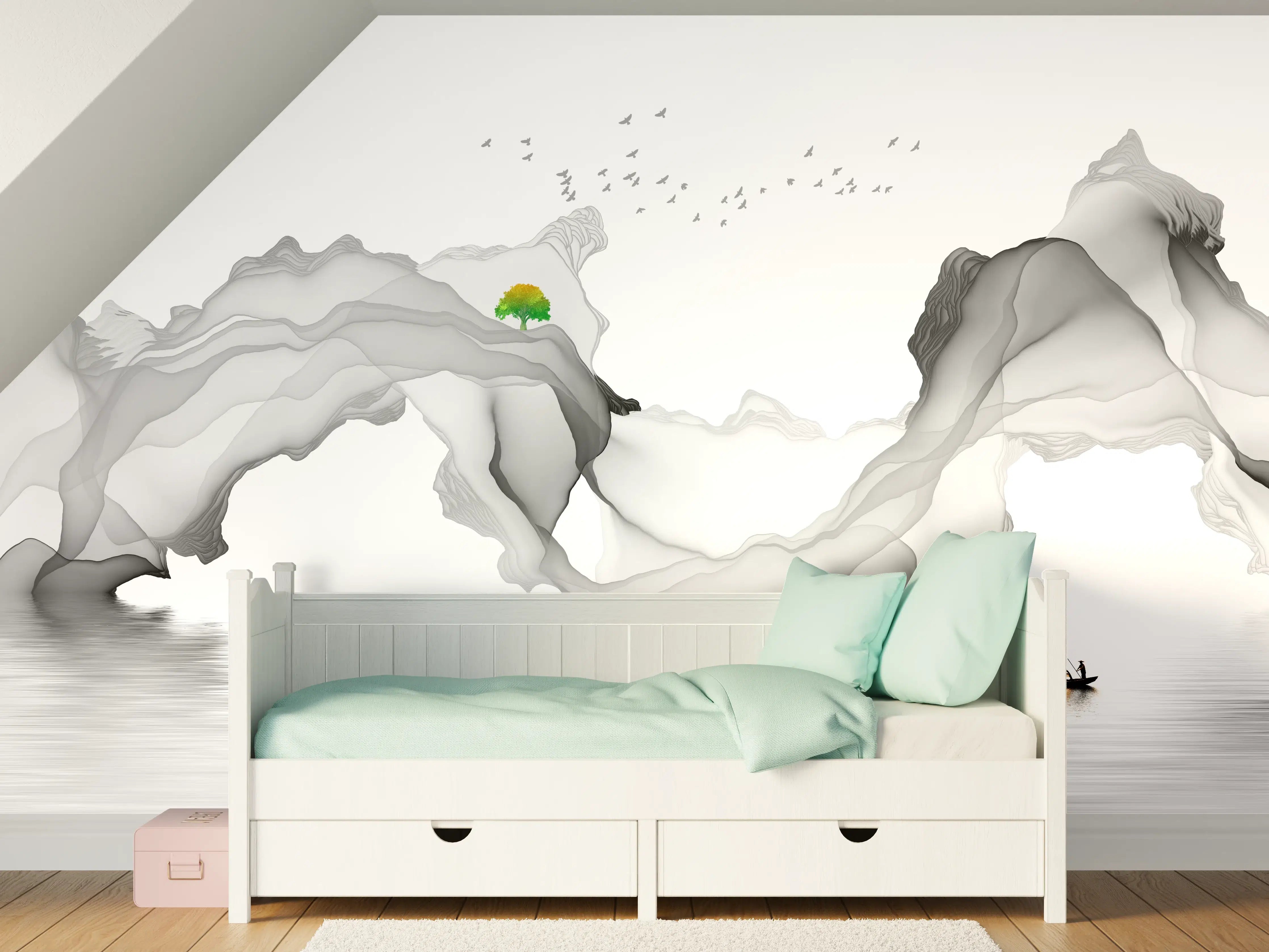 Kinderzimmer Wandgestaltung - Weißes Meer Gemälde