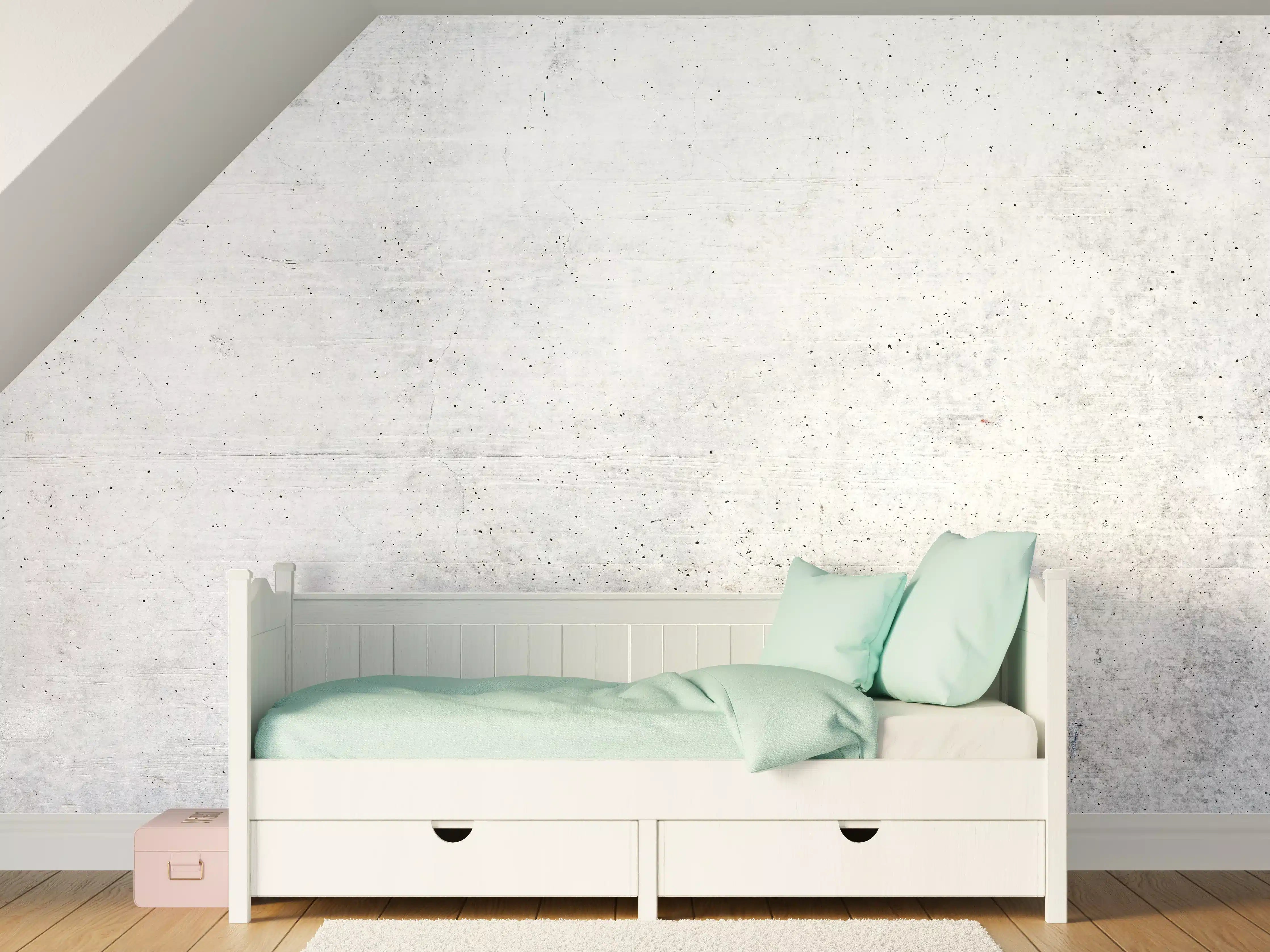 Kinderzimmer Wandgestaltung - Weißes Zement Design