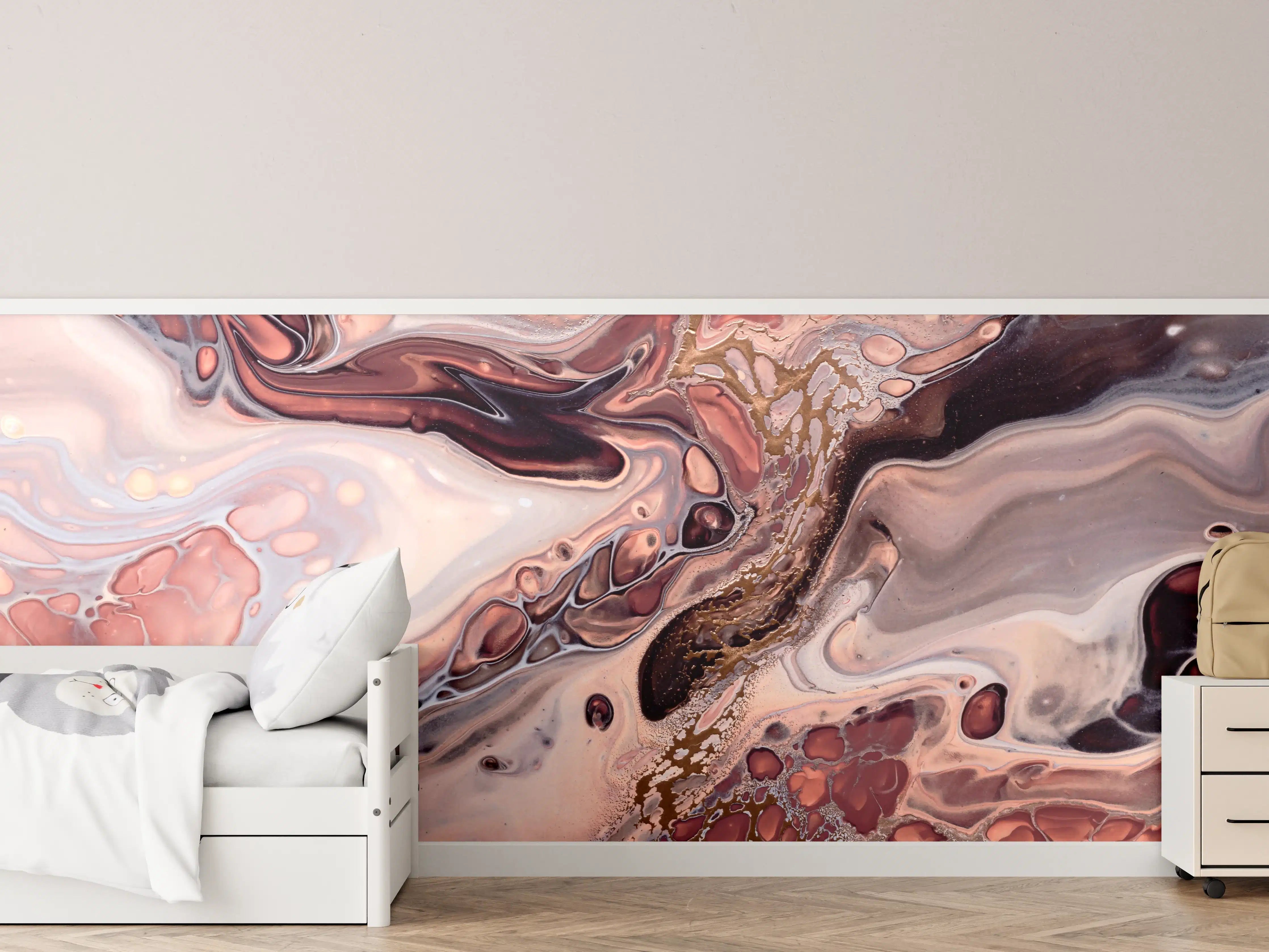 Kinderzimmer Wandgestaltung - Wellen und Blasen - Acryl-Flüssigkunst