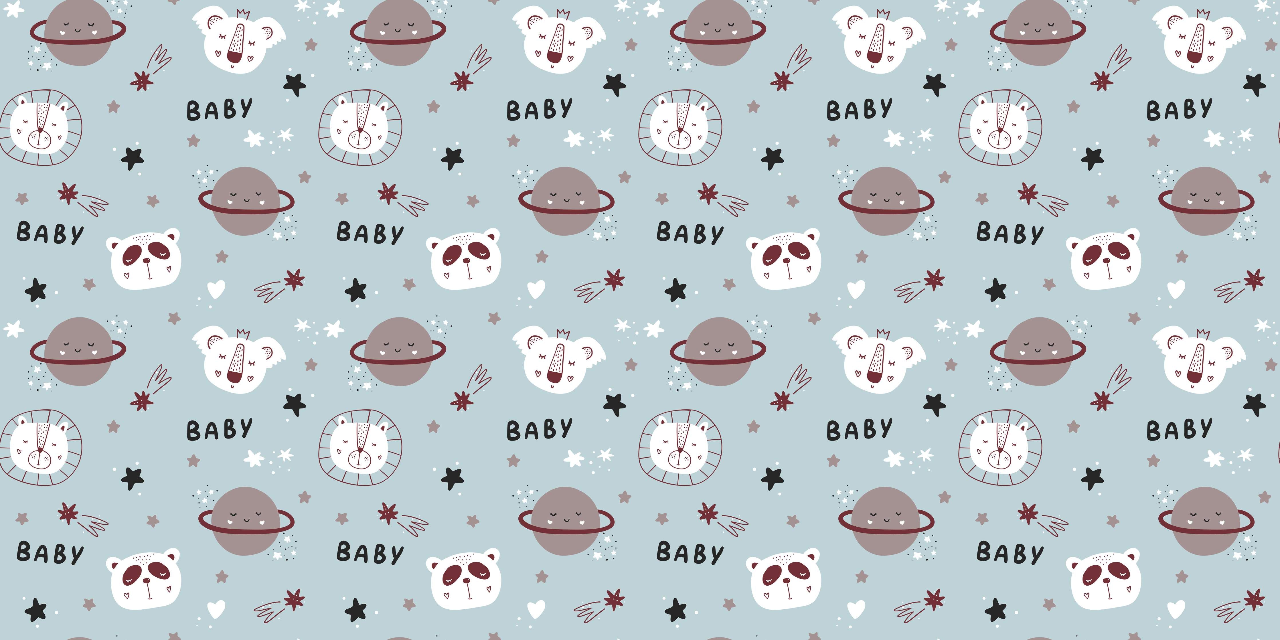 Kinderzimmer Wandgestaltung-Weltall mit Himmelskörpern in Blau und Grau