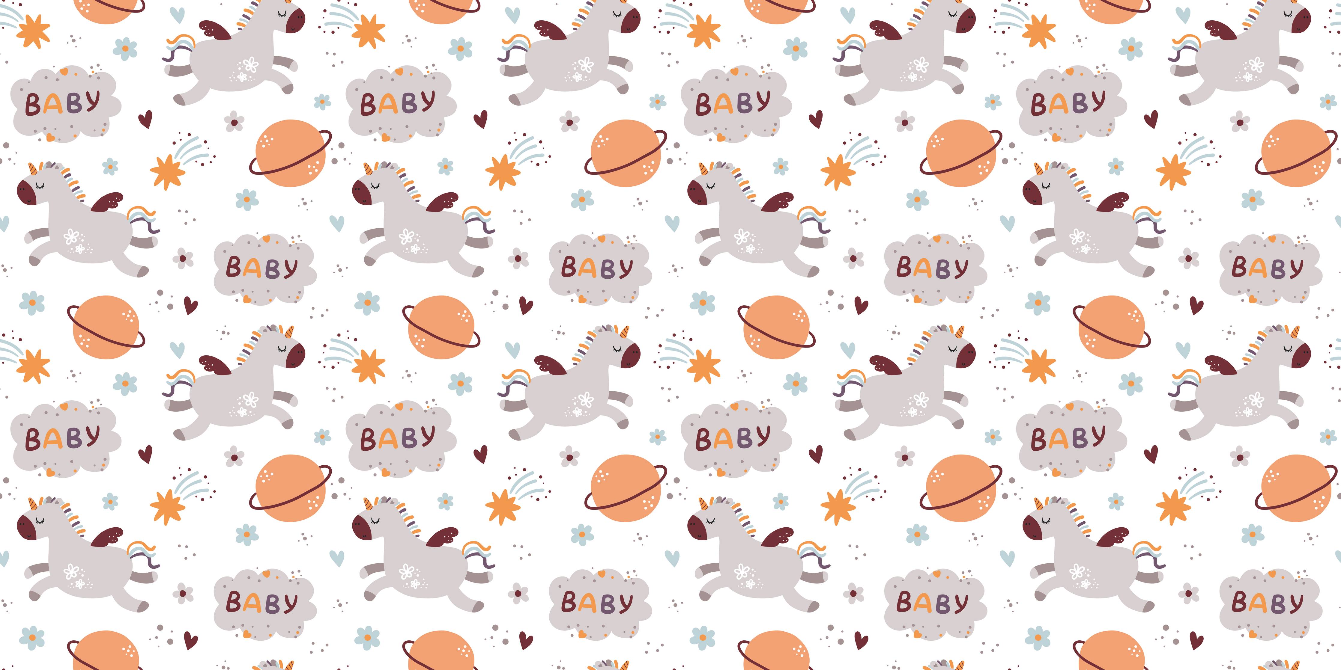 Kinderzimmer Wandgestaltung-Weltraum Baby Muster