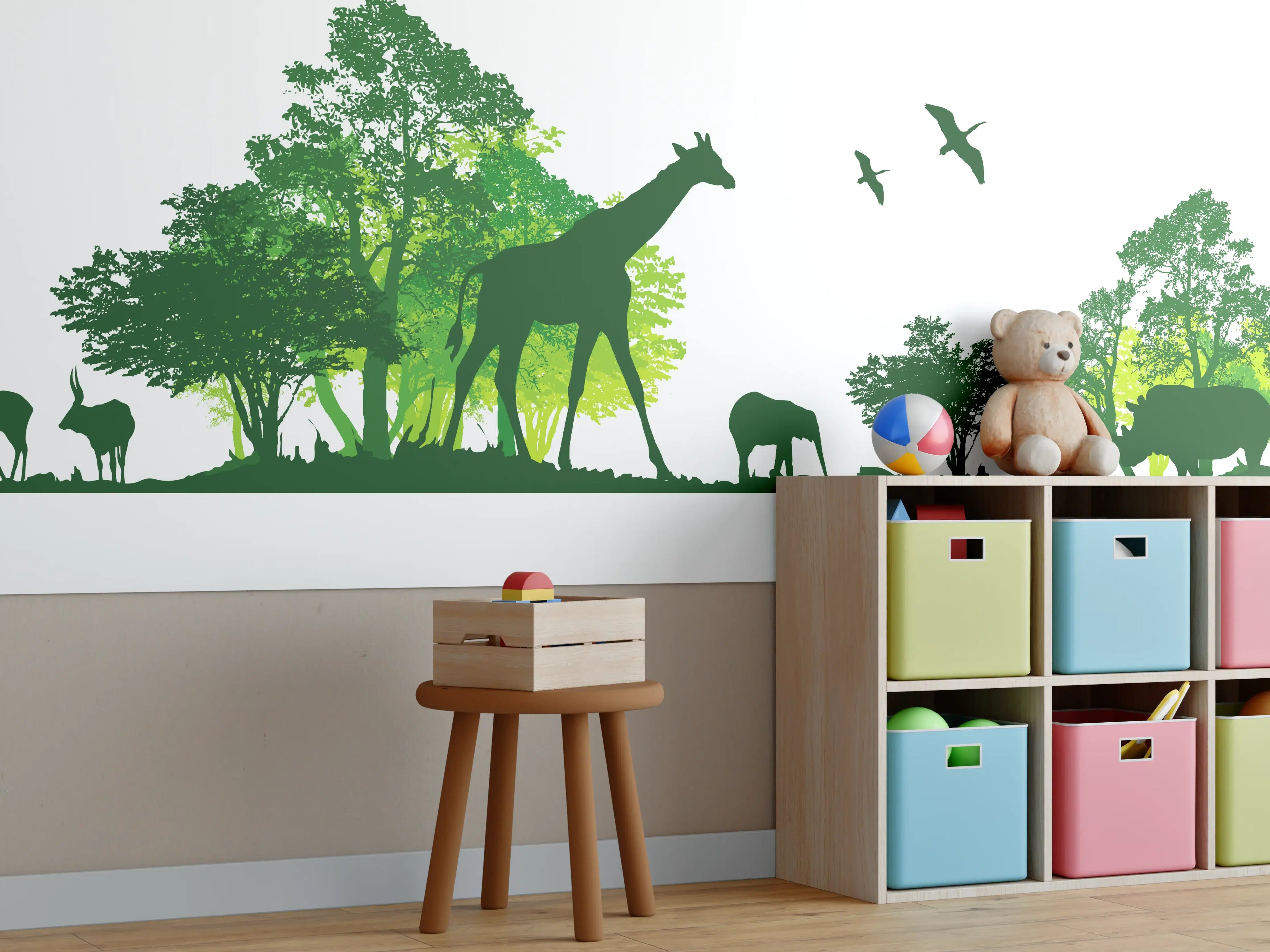 Kinderzimmer Wandgestaltung - Wilde Tiere