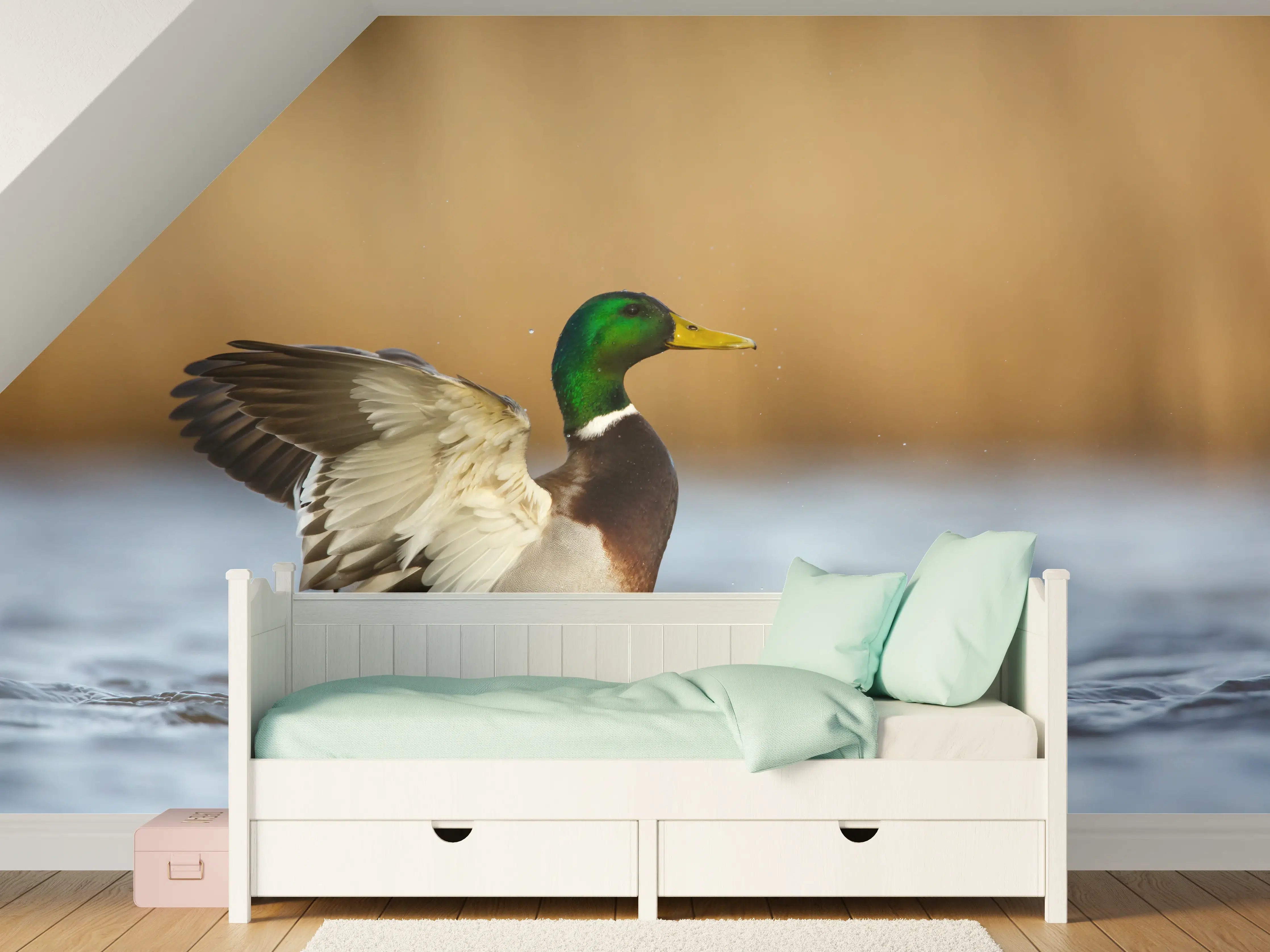 Kinderzimmer Wandgestaltung - Wildente auf dem Wasser