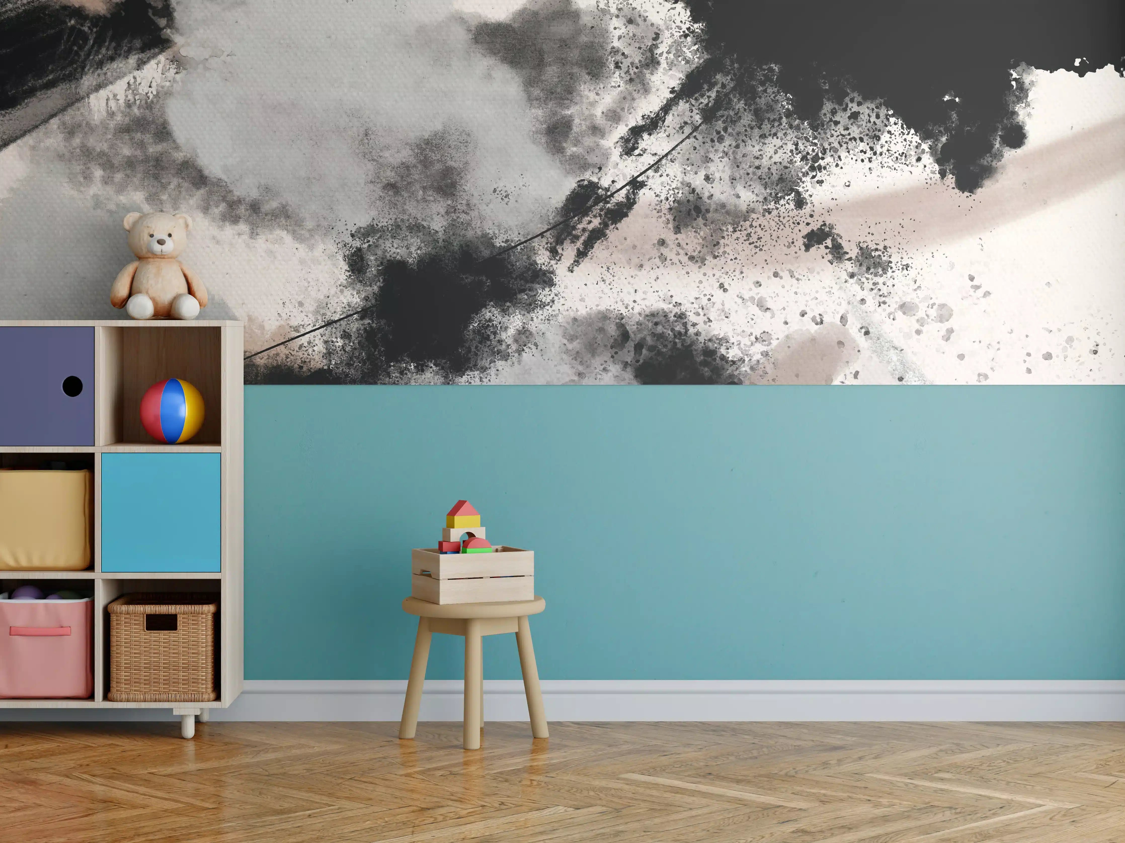 Kinderzimmer Wandgestaltung - Wilder Sturm - Moderne Kunst