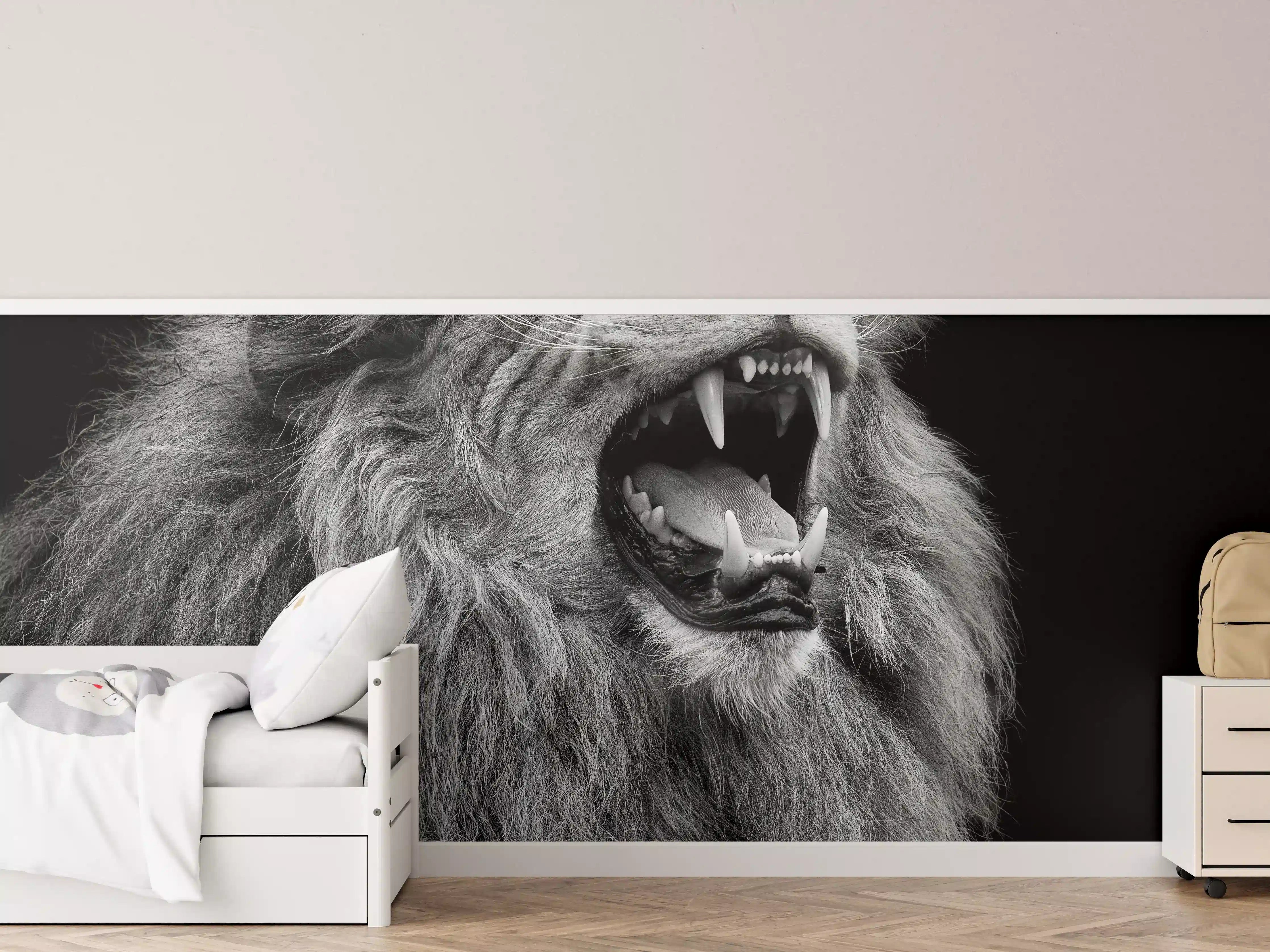 Kinderzimmer Wandgestaltung - Wildtiere auf schwarzem Hintergrund