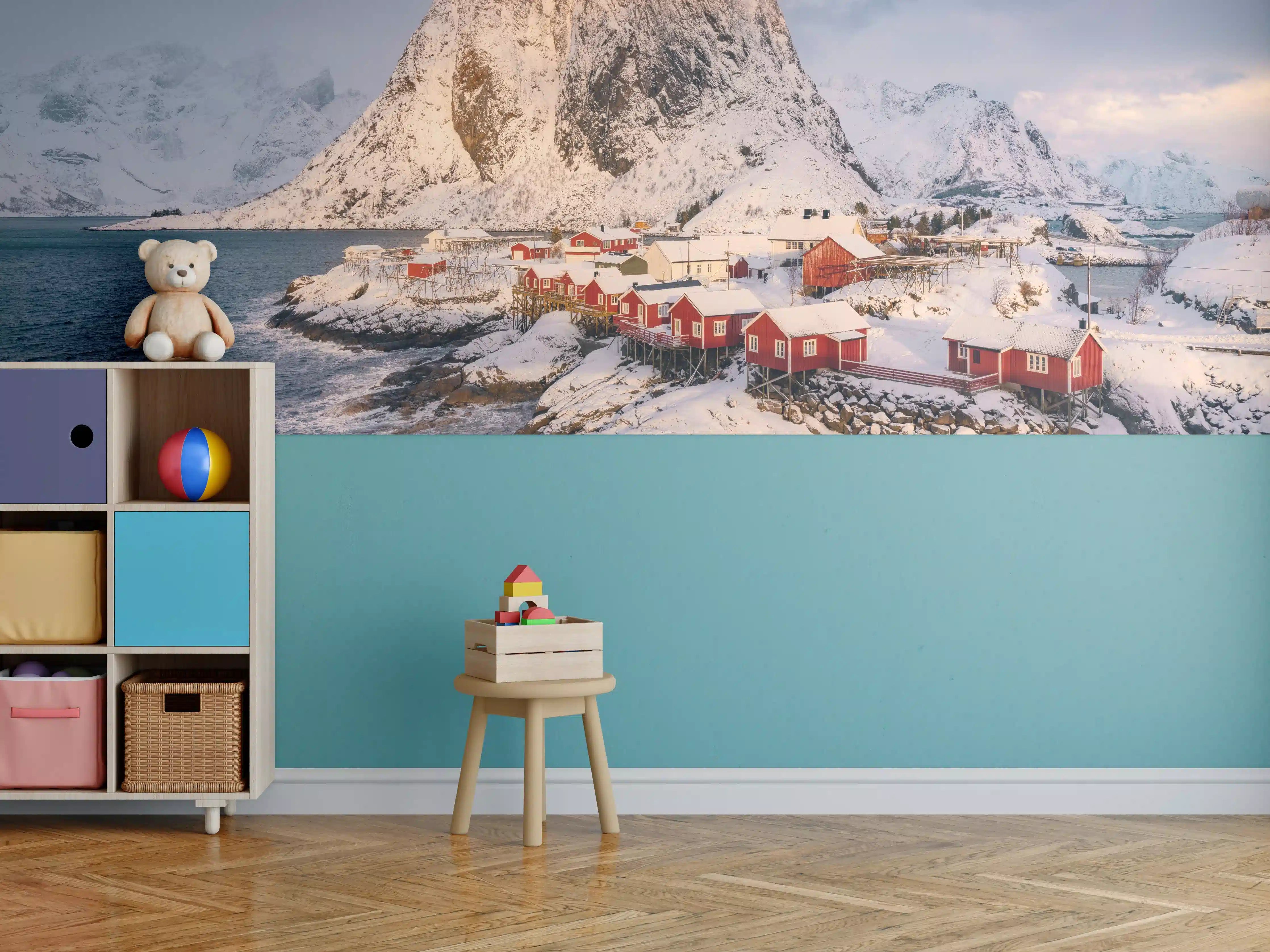 Kinderzimmer Wandgestaltung - Winteridyll Lofoten Norwegen