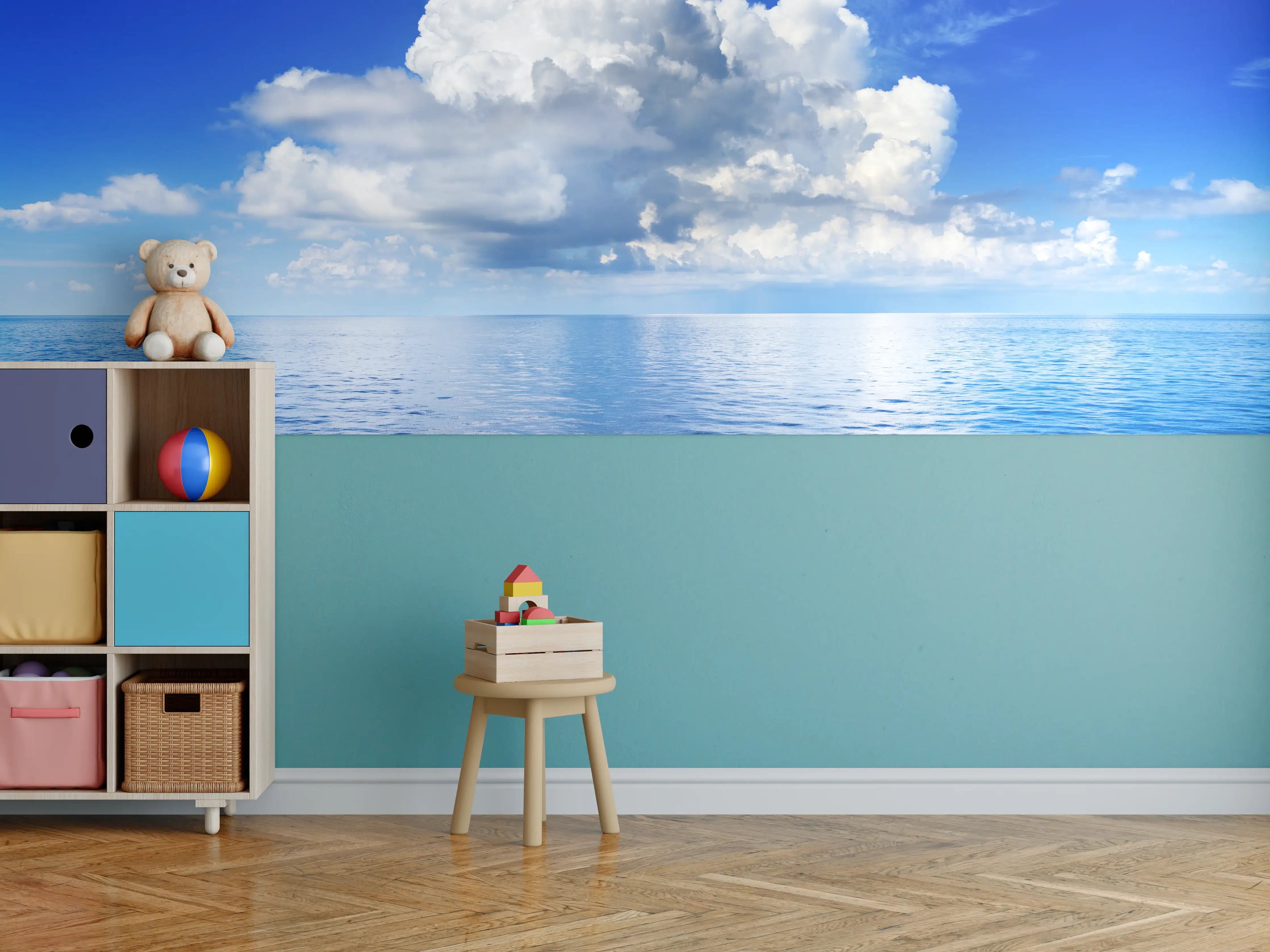 Kinderzimmer Wandgestaltung - Wolkenkulisse über dem Ozean
