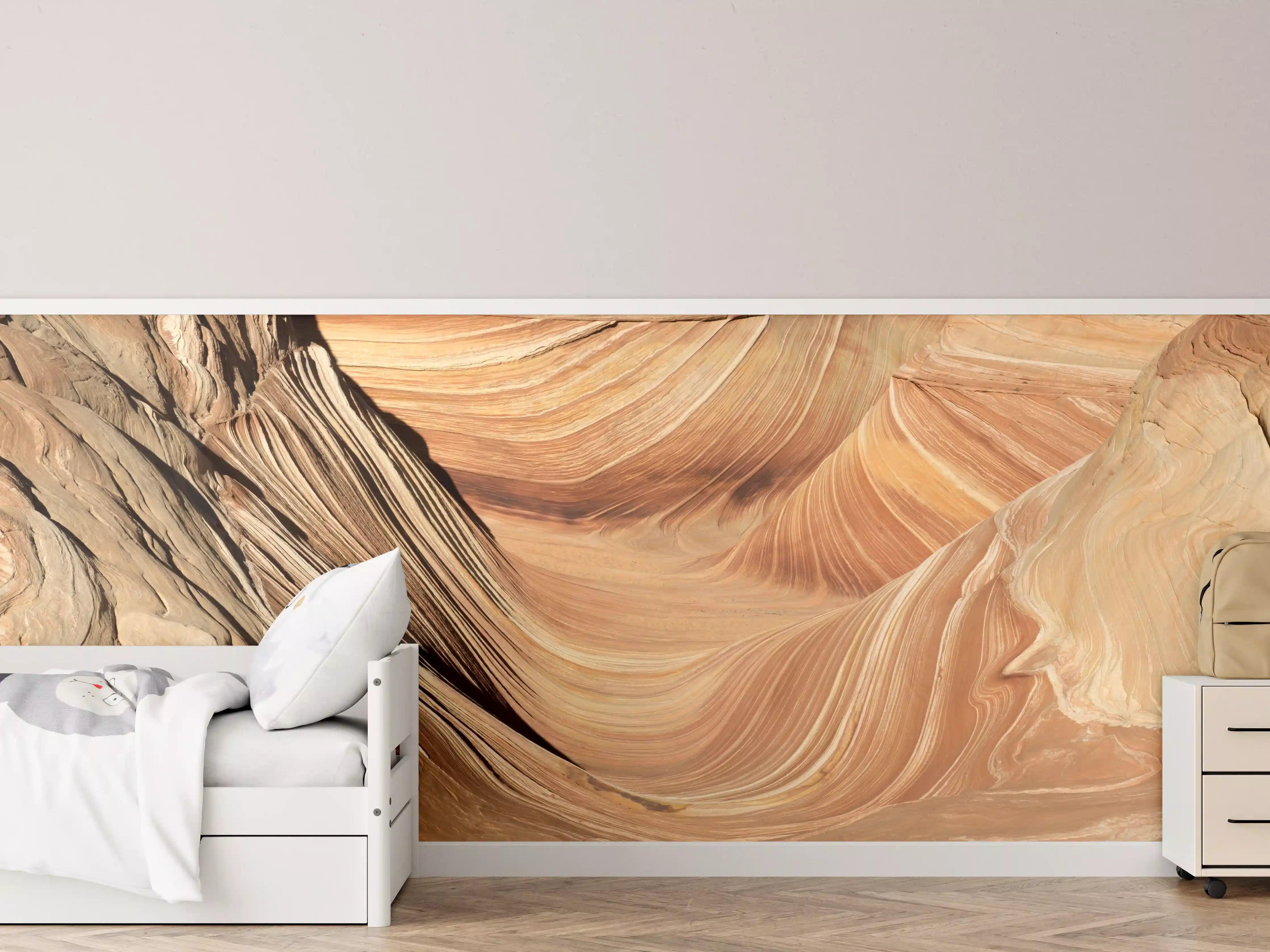 Kinderzimmer Wandgestaltung - Wüstenlandschaft in warmen Erdtönen