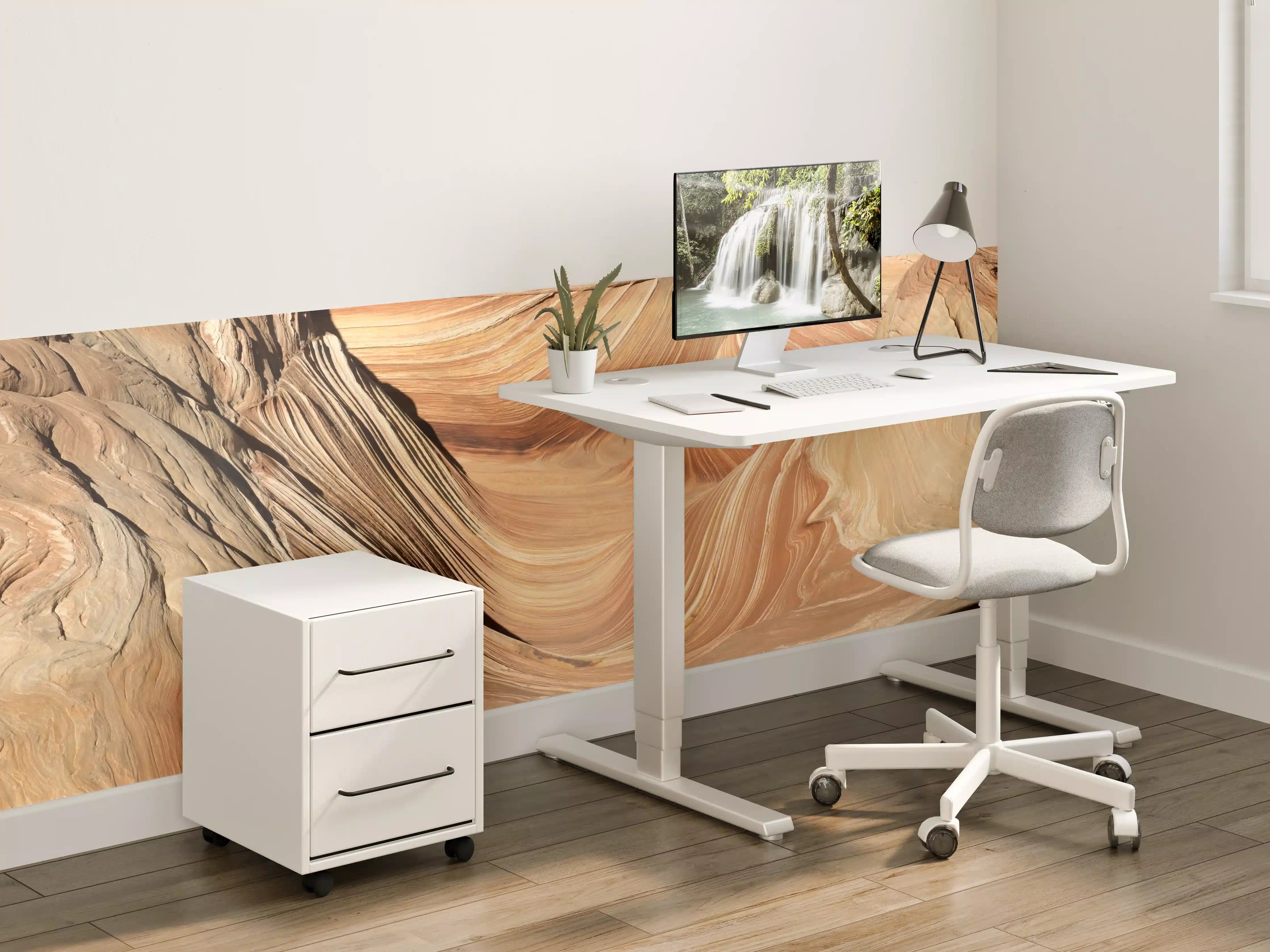 Kinderzimmer Wandgestaltung - Wüstenlandschaft in warmen Erdtönen