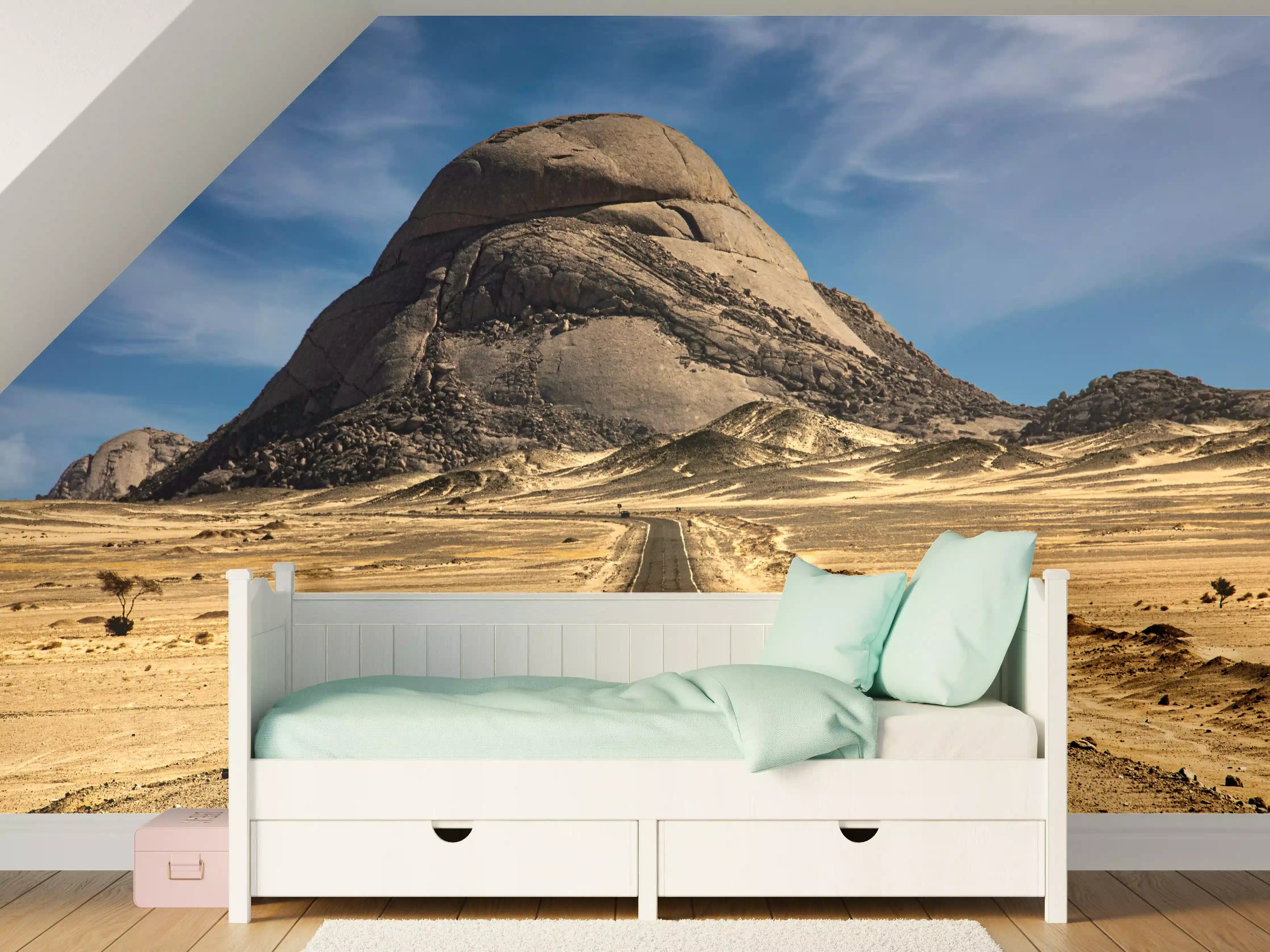 Kinderzimmer Wandgestaltung - Wüstenlandschaft mit Bergkulisse