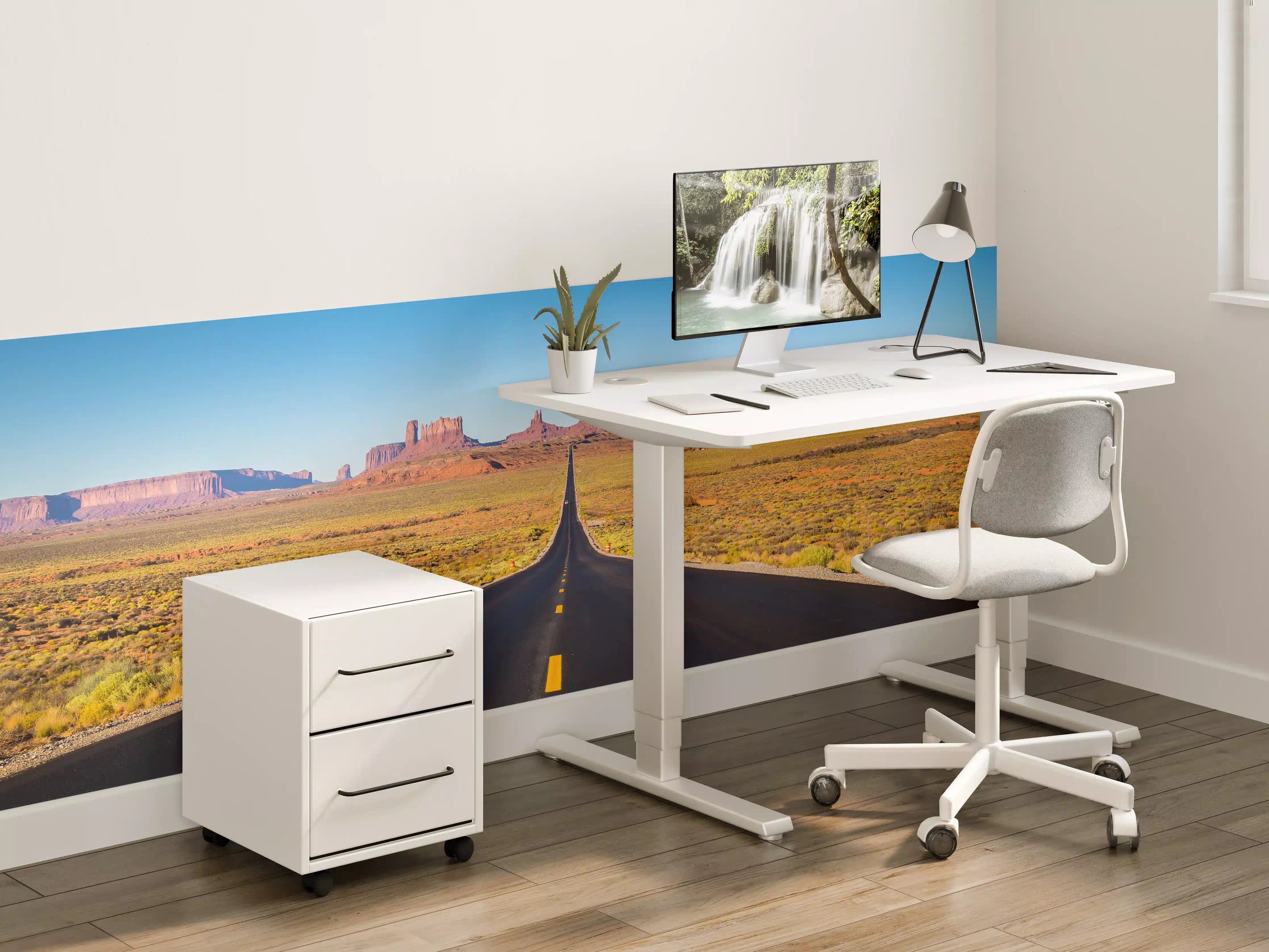 Kinderzimmer Wandgestaltung - Wüstenstraße mit Monument Valley im Hintergrund