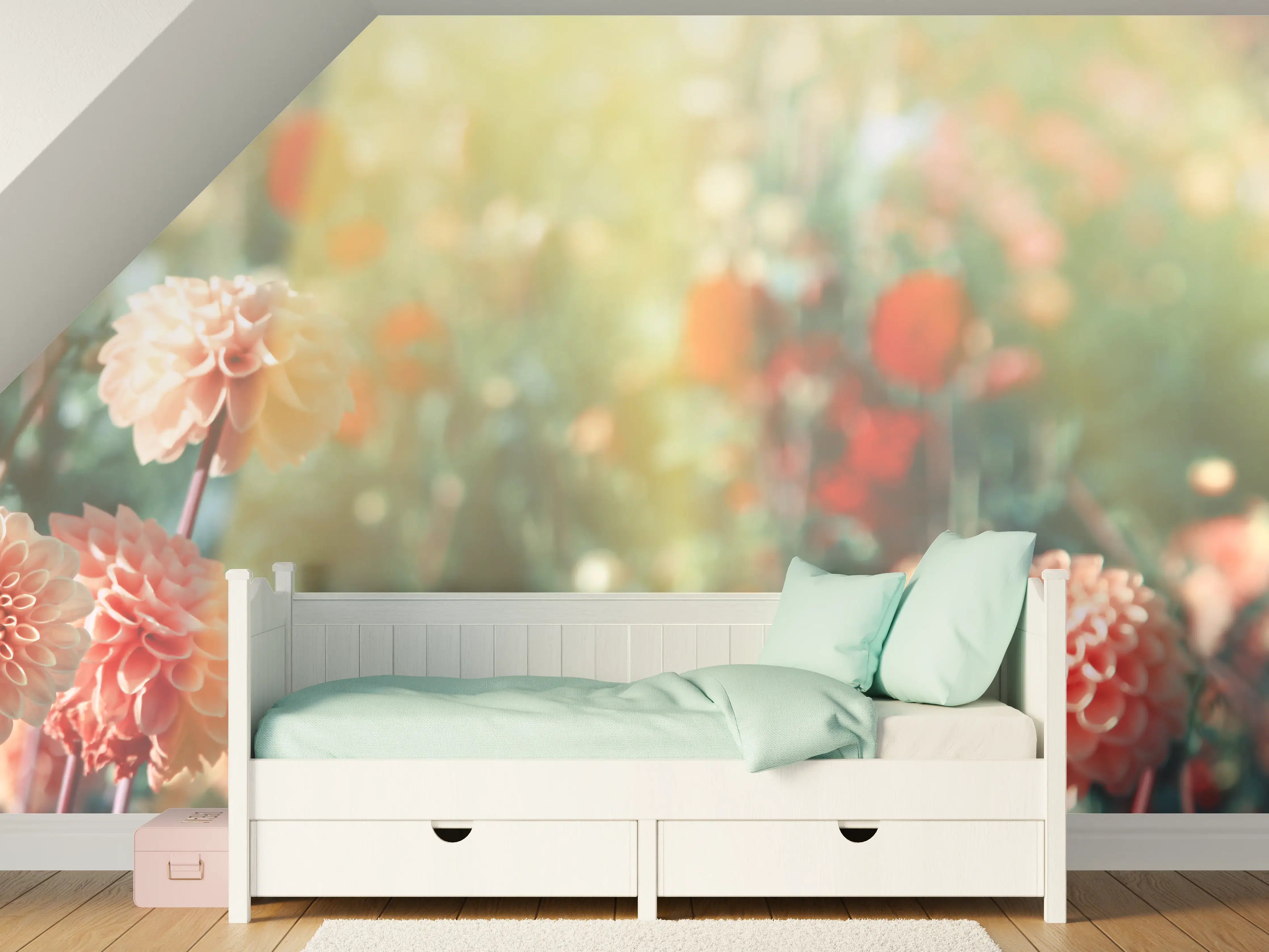 Kinderzimmer Wandgestaltung - Wunderschöne Blumen im Sommer