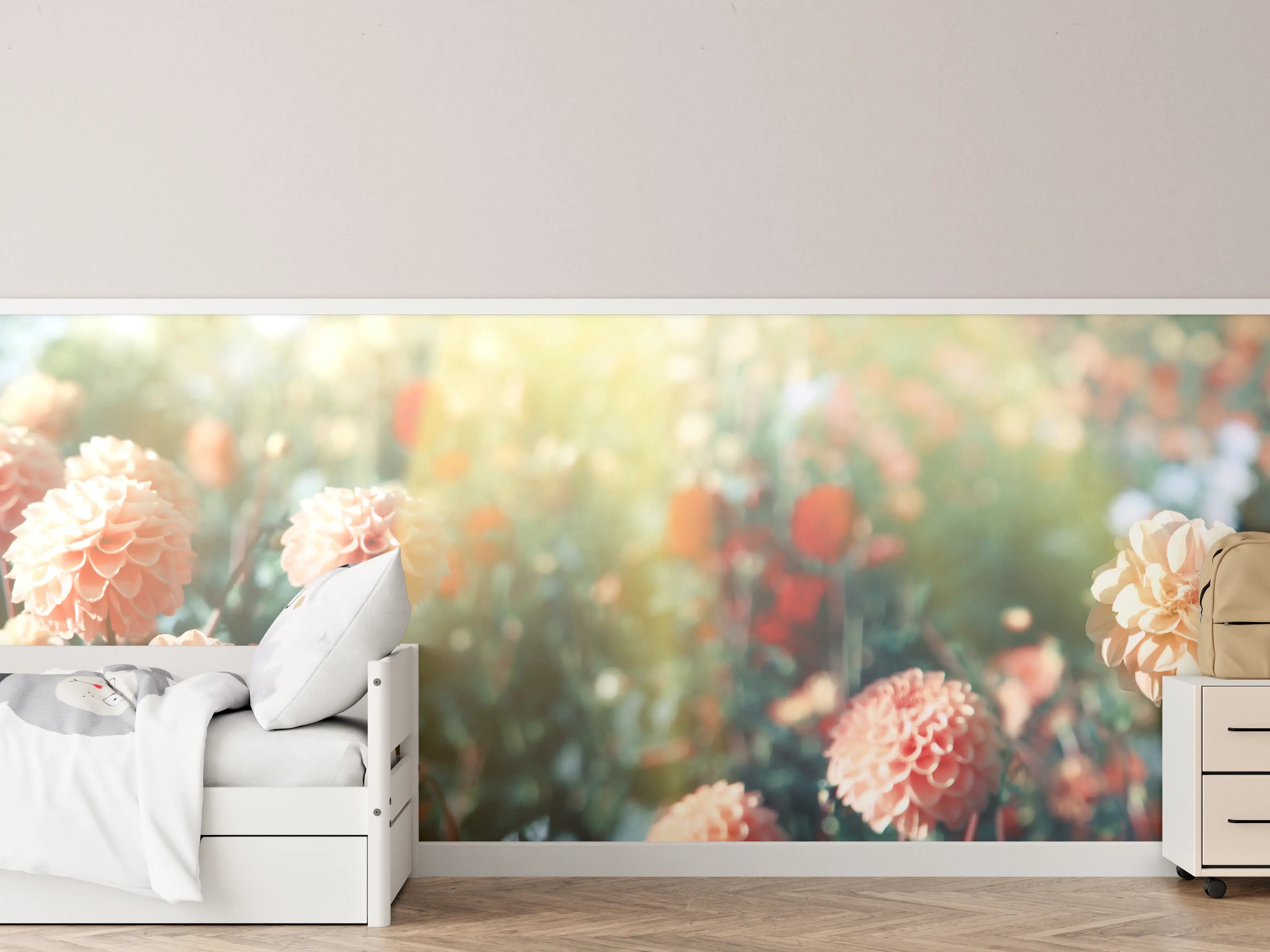 Kinderzimmer Wandgestaltung - Wunderschöne Blumen im Sommer