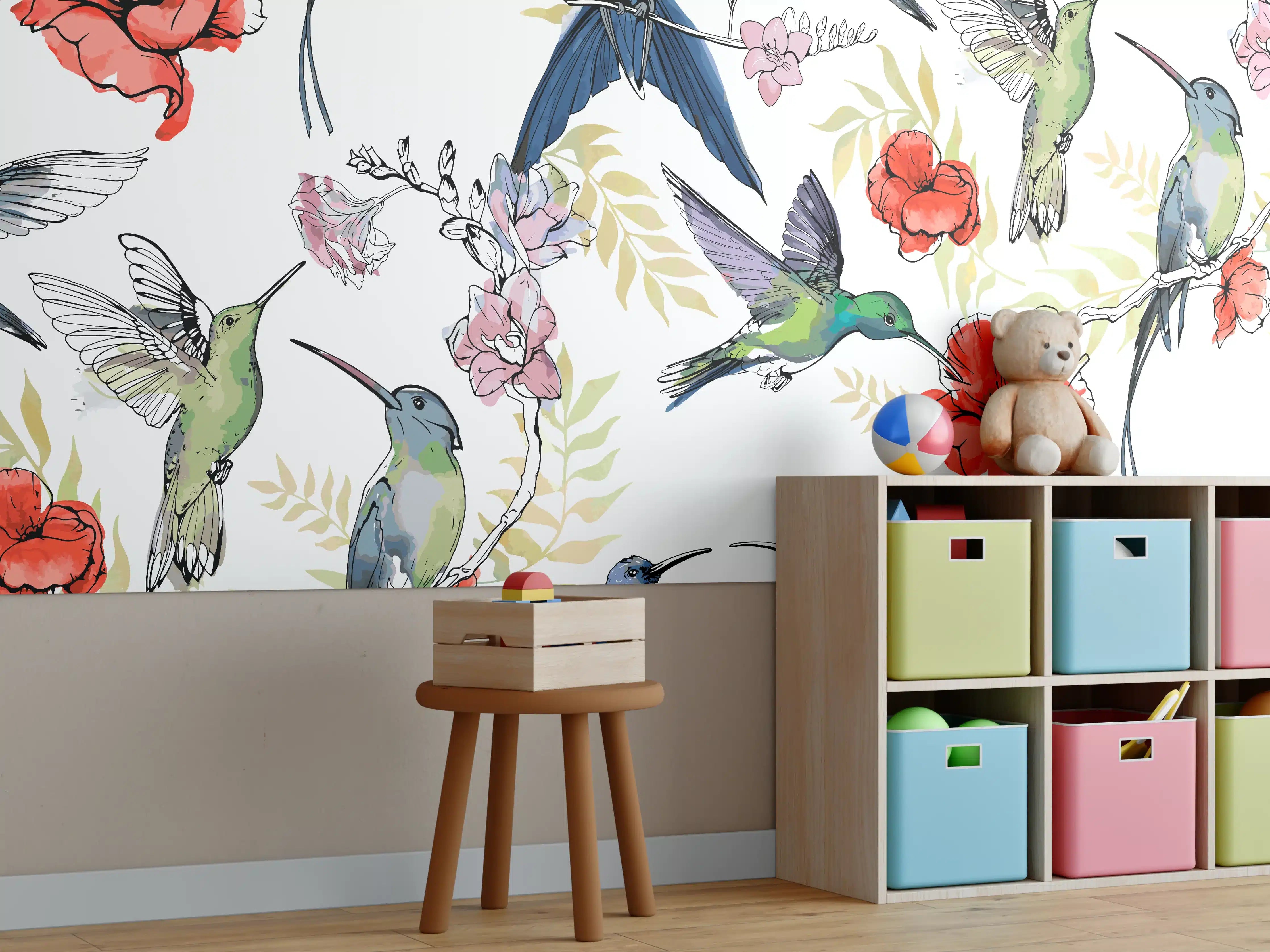 Kinderzimmer Wandgestaltung - Wunderschöne Kolibris