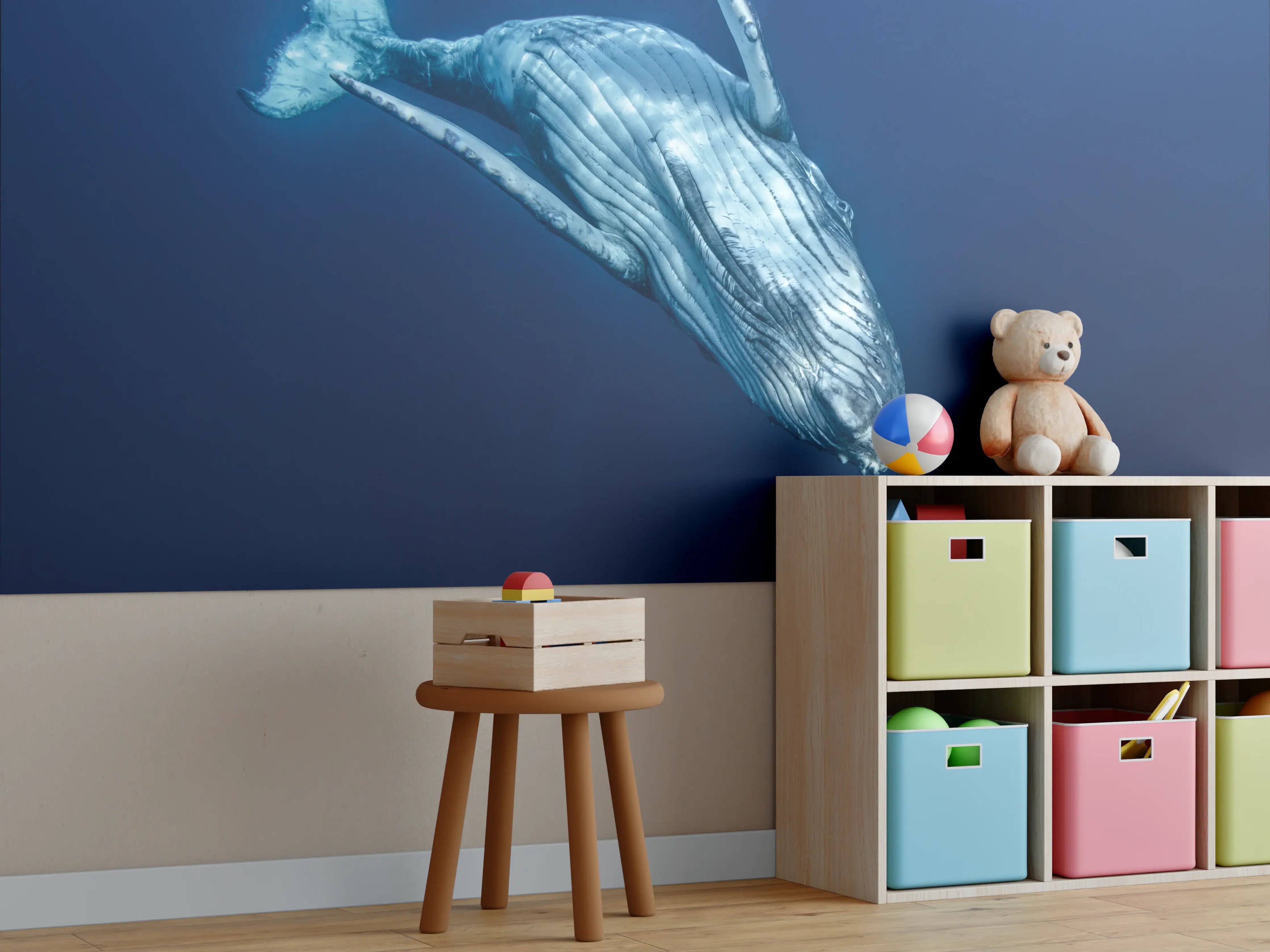 Kinderzimmer Wandgestaltung - Wunderschönes Buckelwalbaby