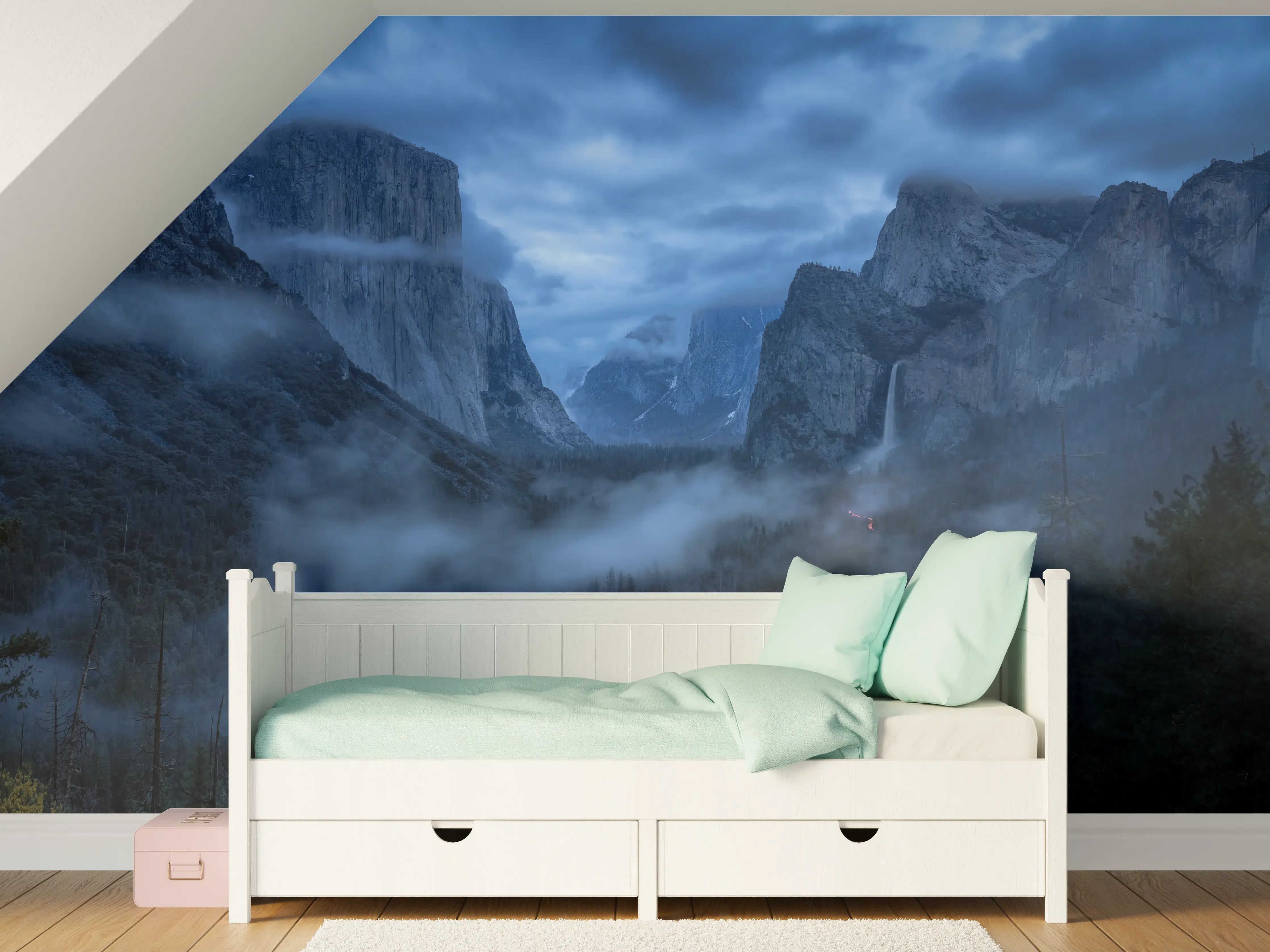 Kinderzimmer Wandgestaltung - Yosemite Nebel Dämmerung