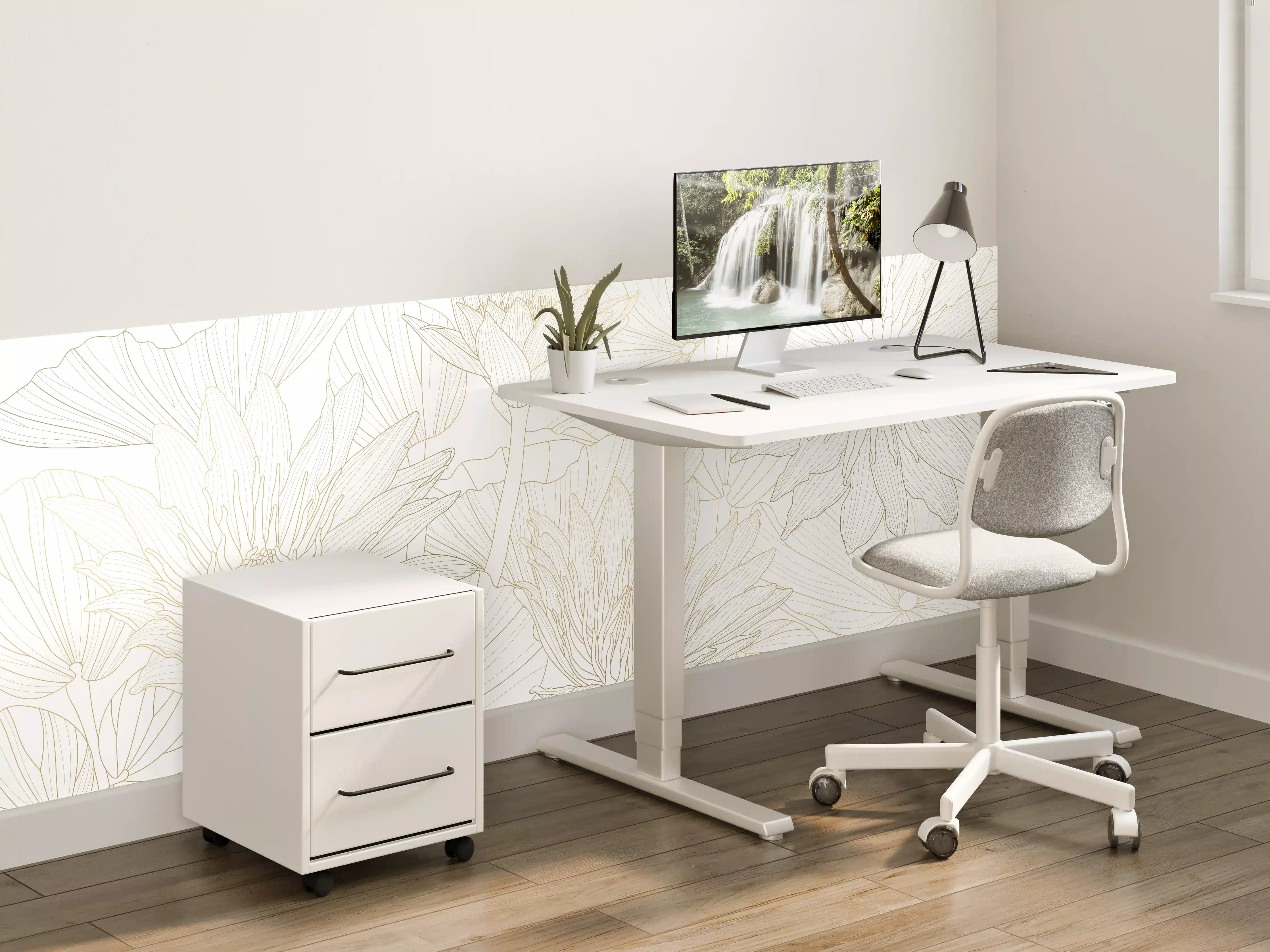 Kinderzimmer Wandgestaltung - Zarte Blumenlinie in Creme und Beige