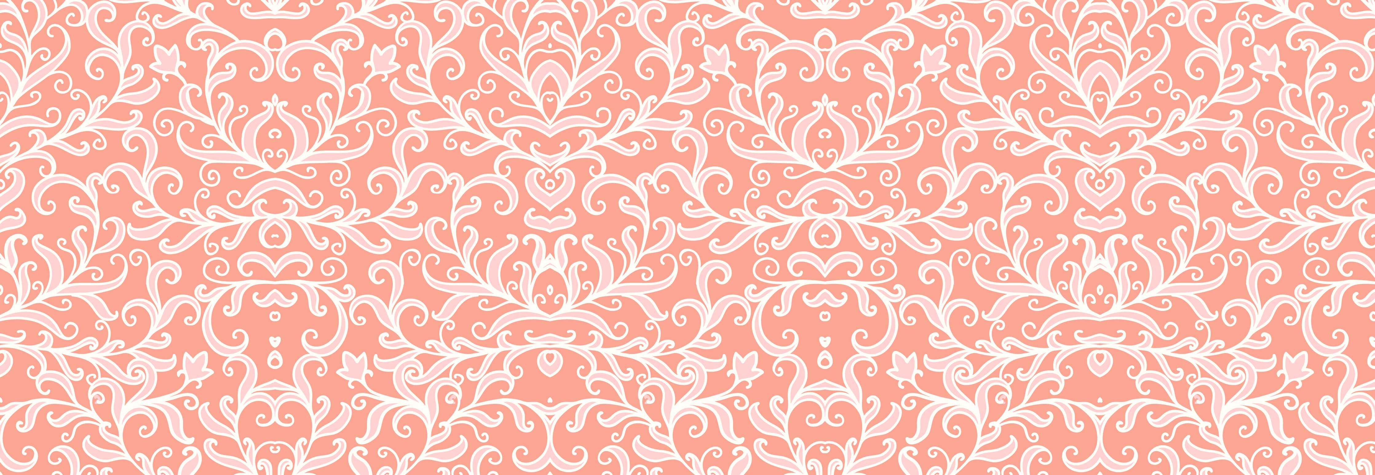 Kinderzimmer Wandgestaltung-Zarte Coral Farbe mit eleganter Ornamentik