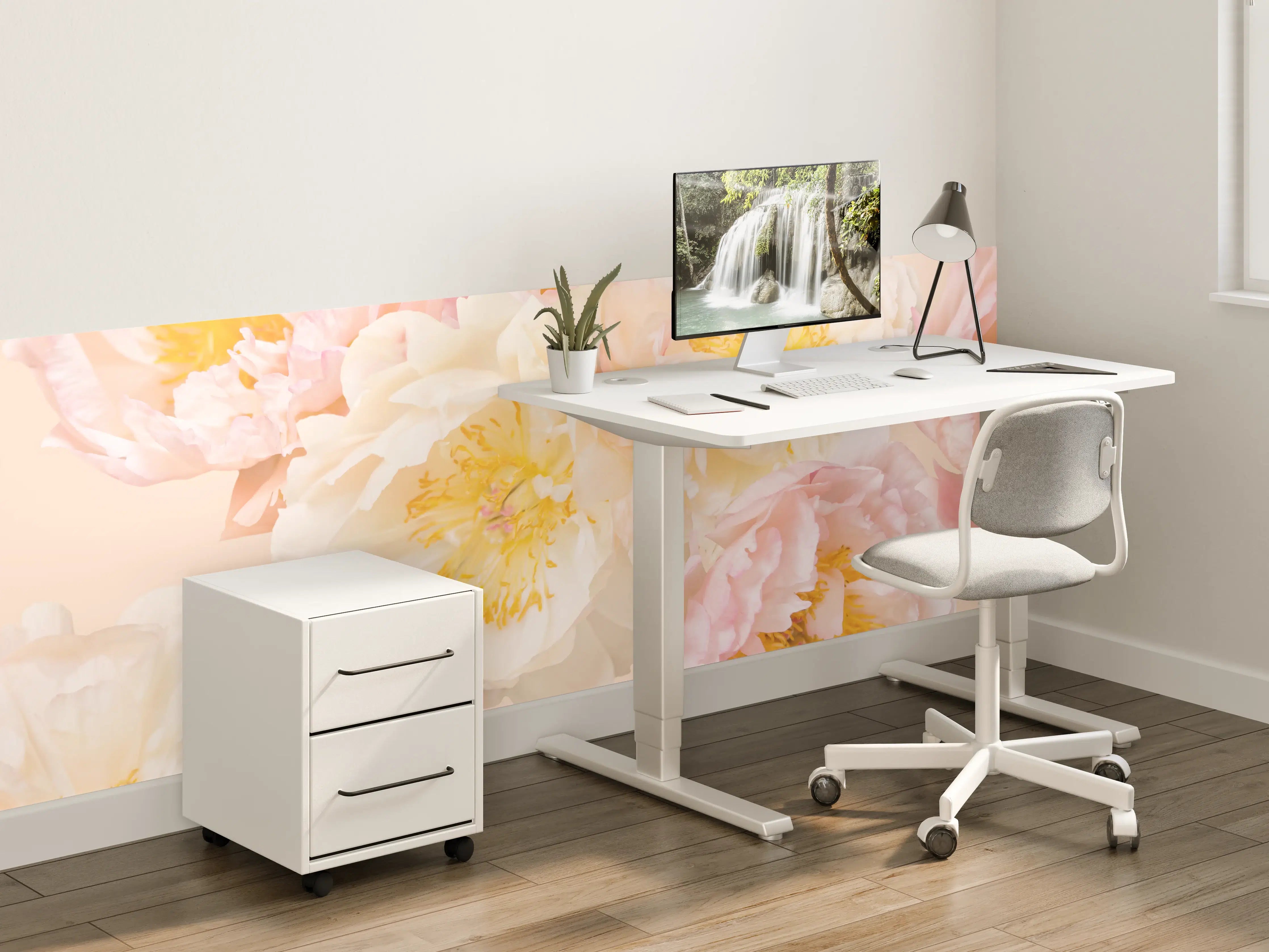 Kinderzimmer Wandgestaltung - Zarte Grauwiese in Pastelltönen