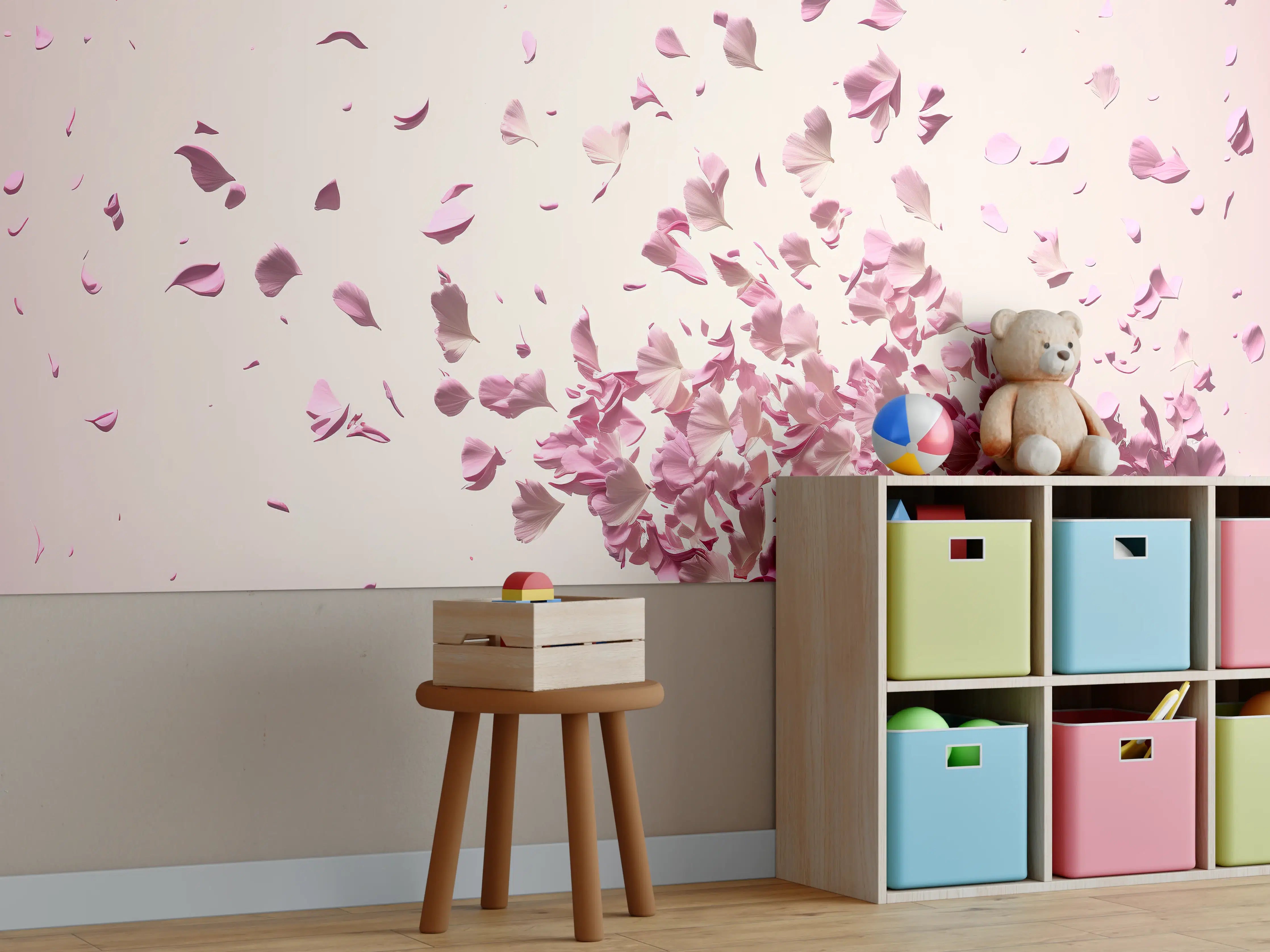 Kinderzimmer Wandgestaltung - Zarte Sakura-Blütenpracht Explosion