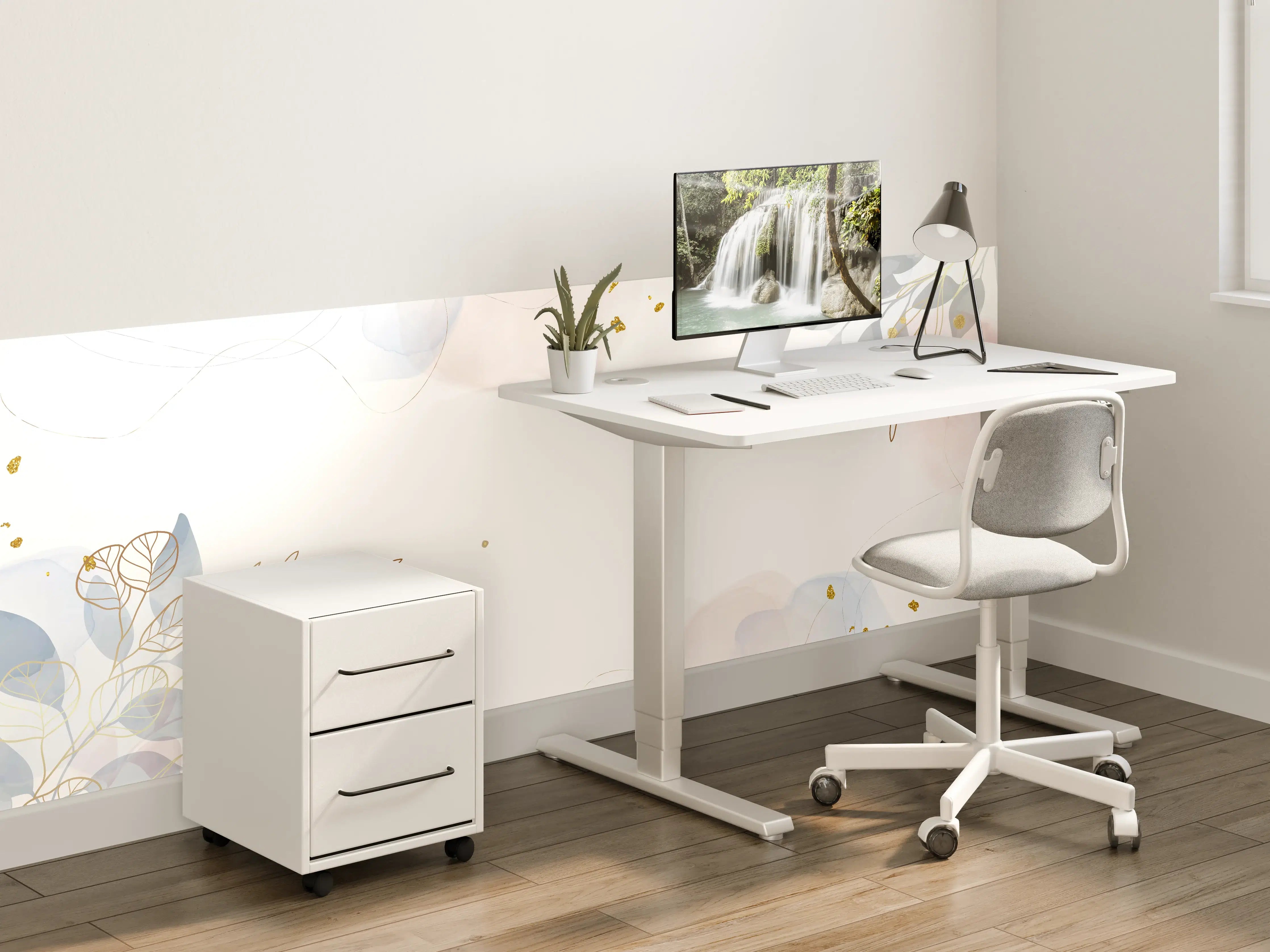 Kinderzimmer Wandgestaltung - Zartes Blumen Aquarell Design