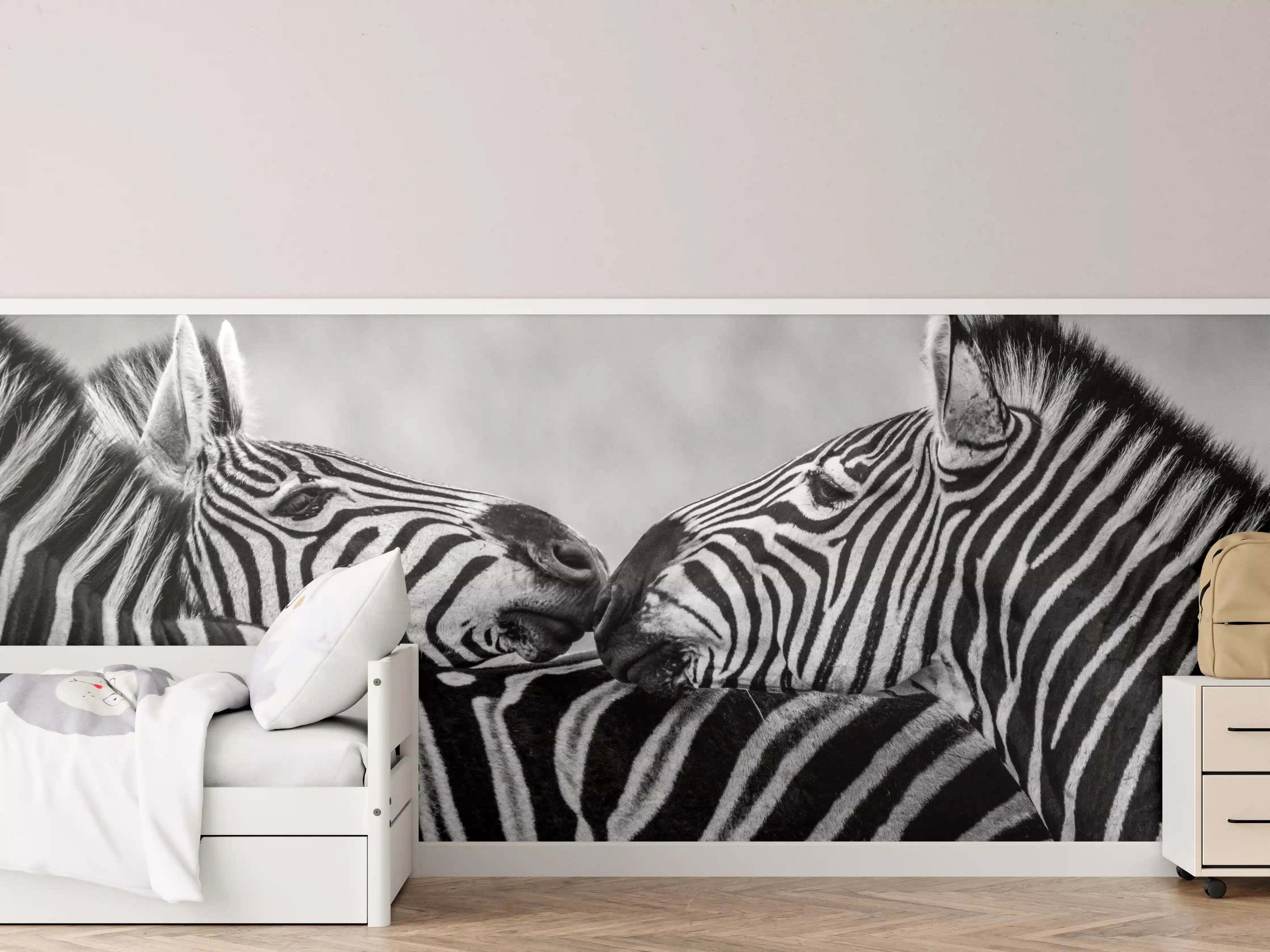 Kinderzimmer Wandgestaltung - Zebras - Schwarz-weiß