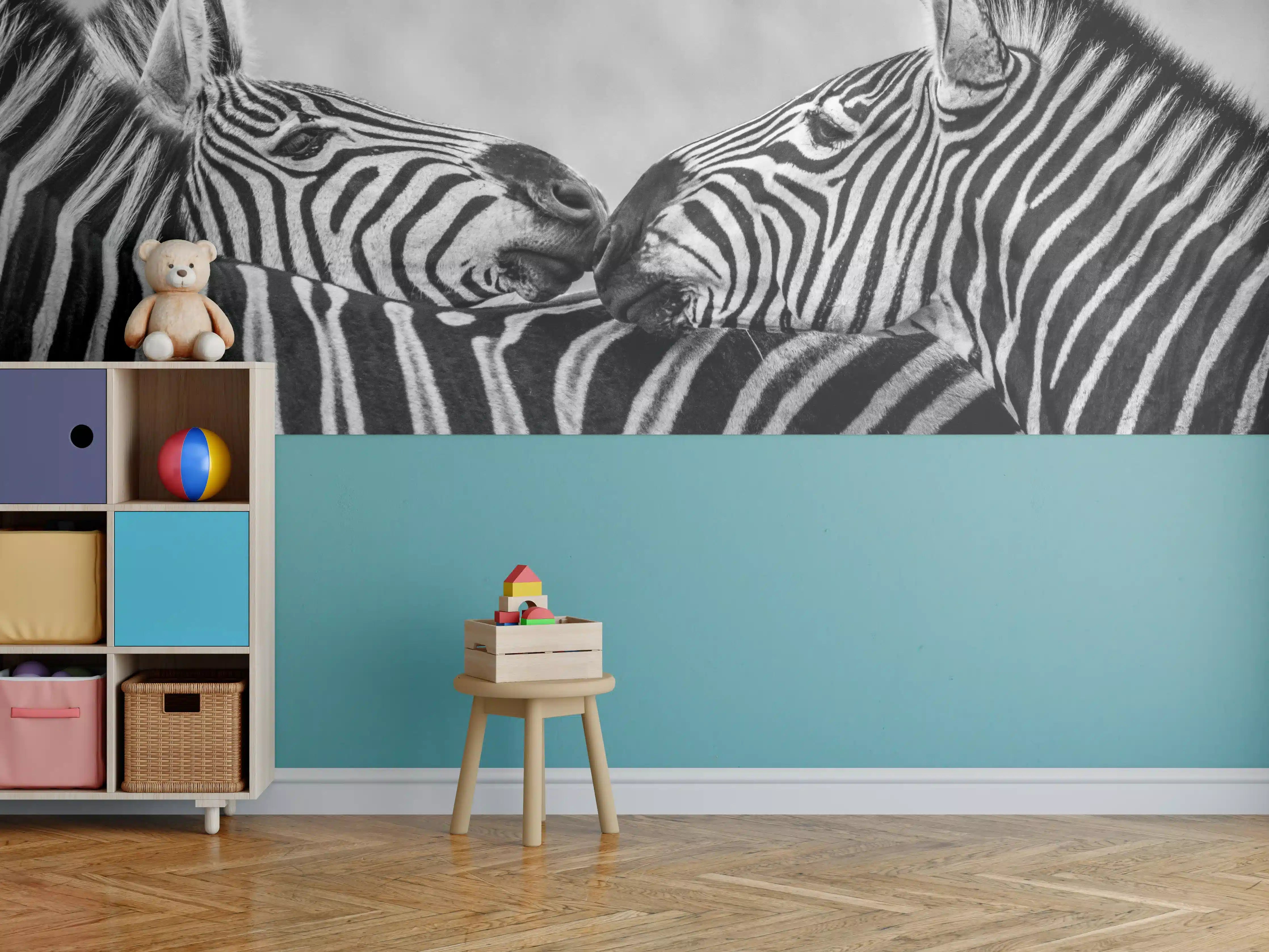Kinderzimmer Wandgestaltung - Zebras - Schwarz-weiß