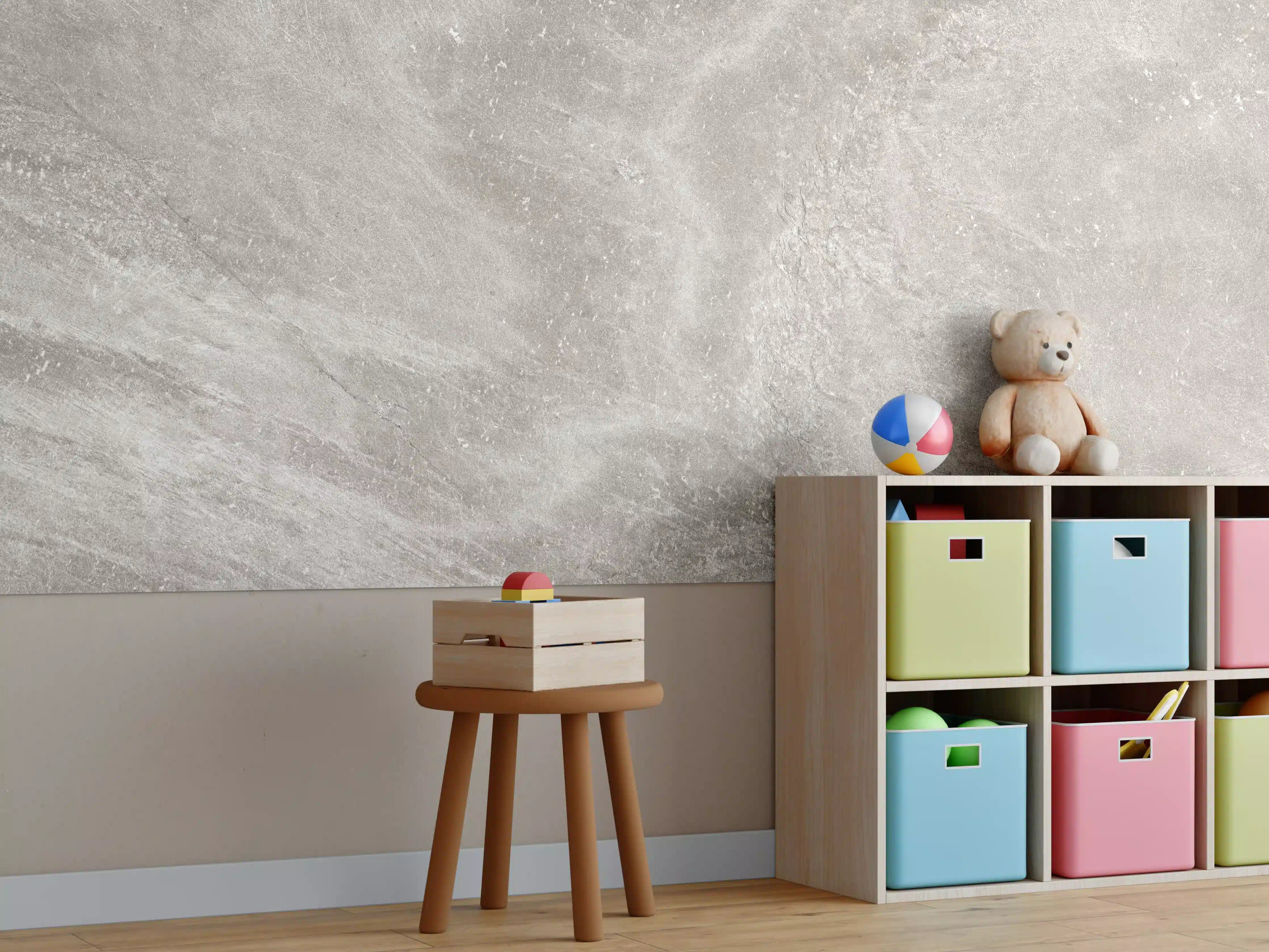 Kinderzimmer Wandgestaltung - Zement Textur