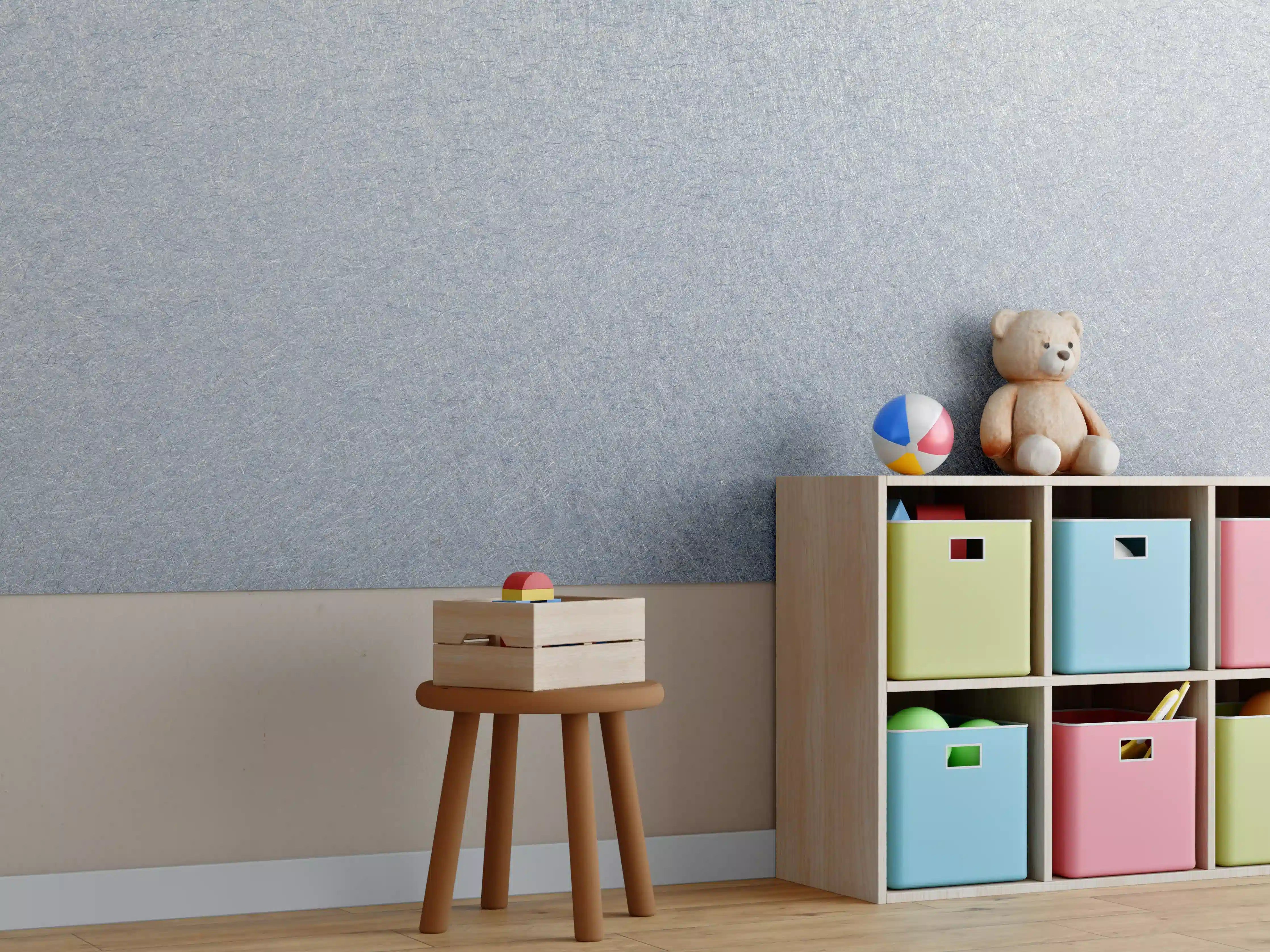 Kinderzimmer Wandgestaltung - Zerkratzte metallische Oberfläche