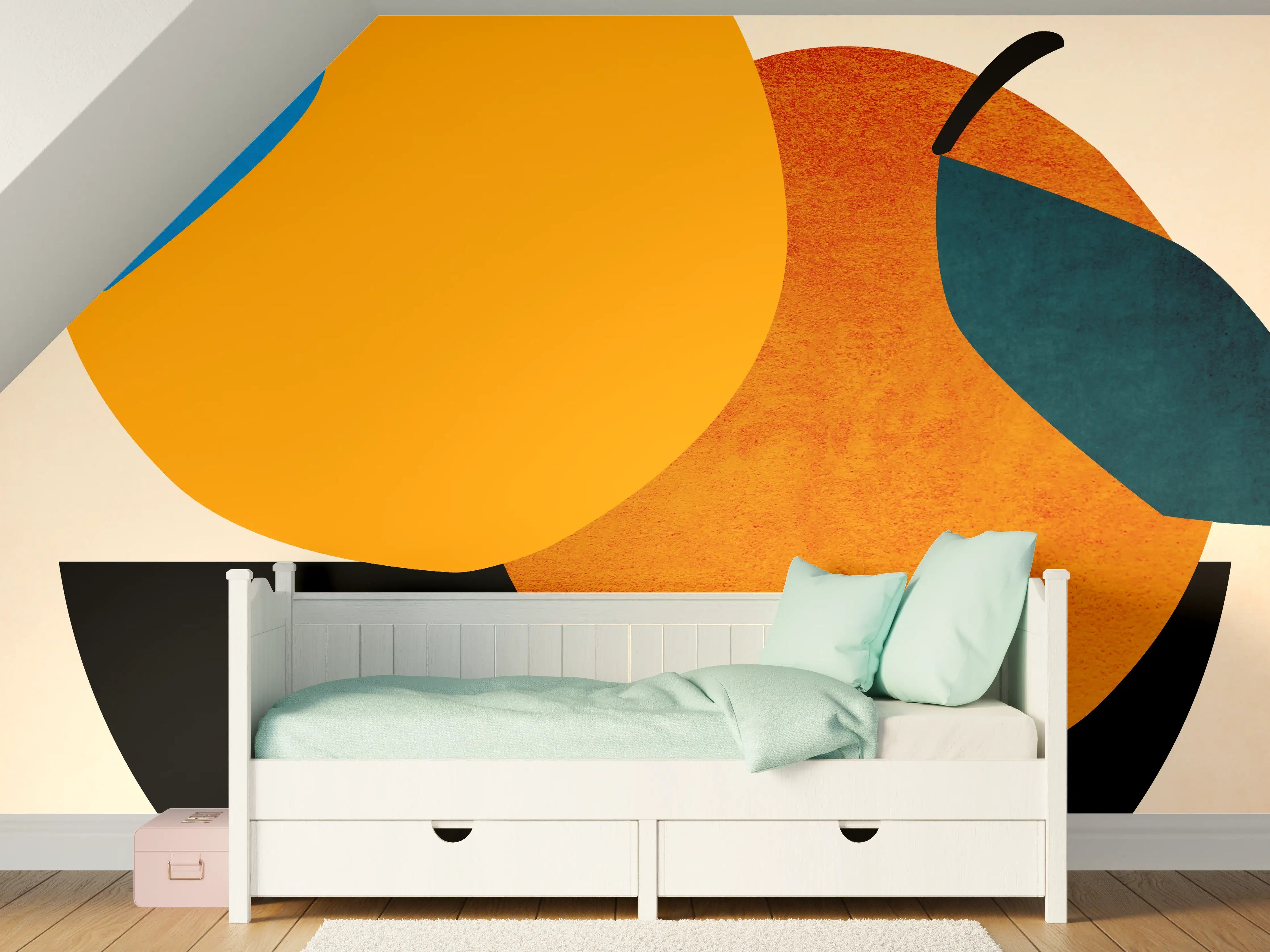 Kinderzimmer Wandgestaltung - Zwei Orangen - Zeichnung