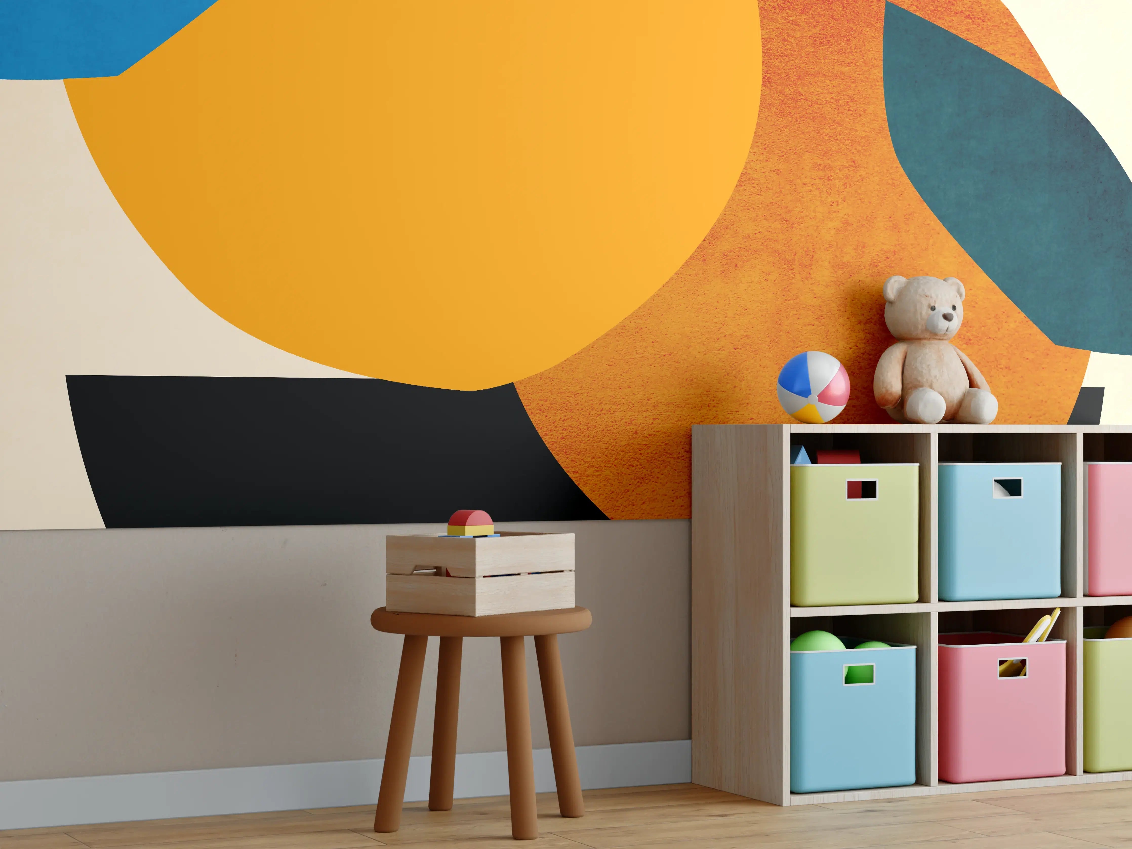 Kinderzimmer Wandgestaltung - Zwei Orangen - Zeichnung