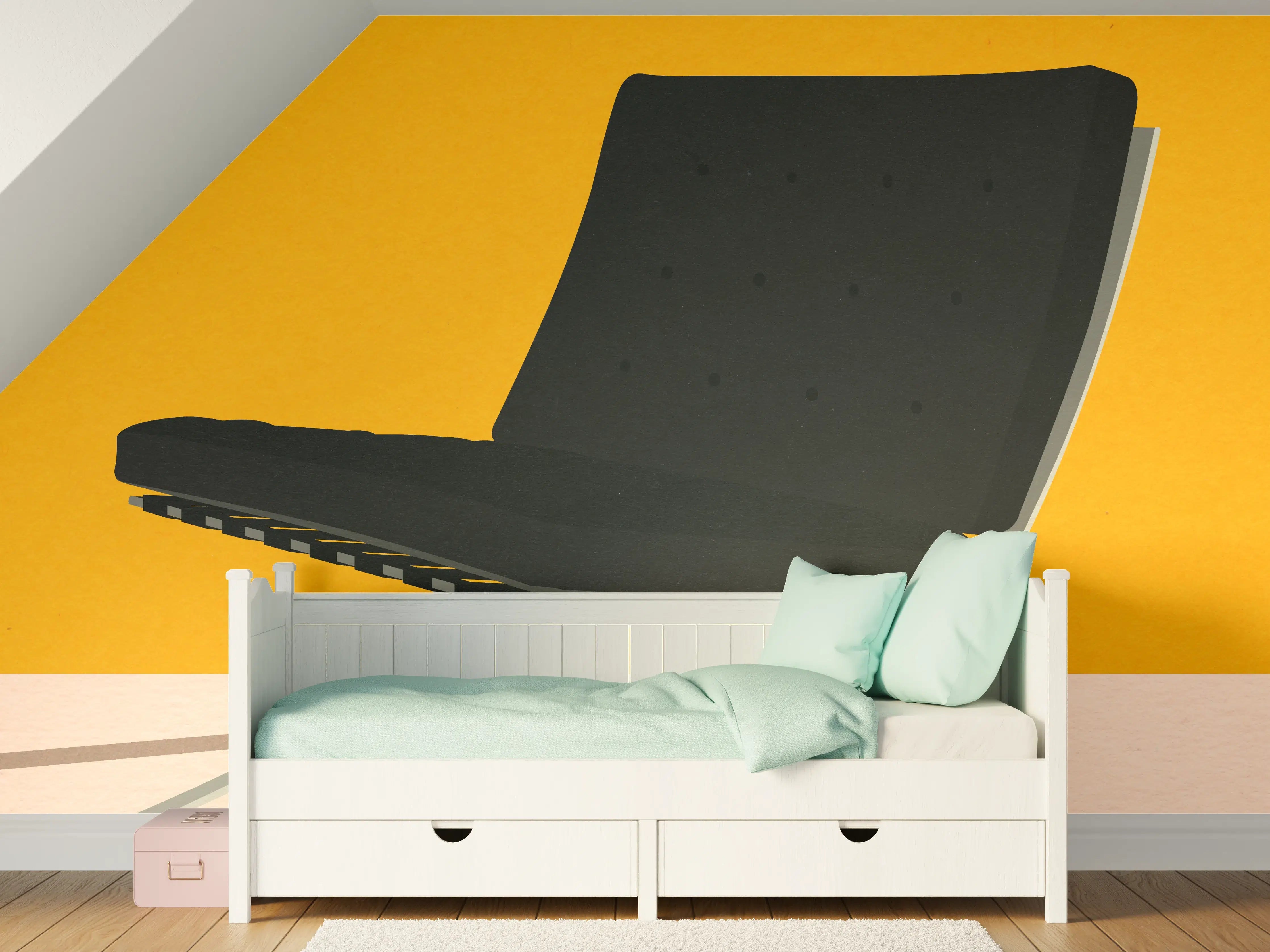 Kinderzimmer Wandgestaltung - "Moderne weiße Keramikvase mit goldenen Akzenten - Exklusives Wohnaccessoire"